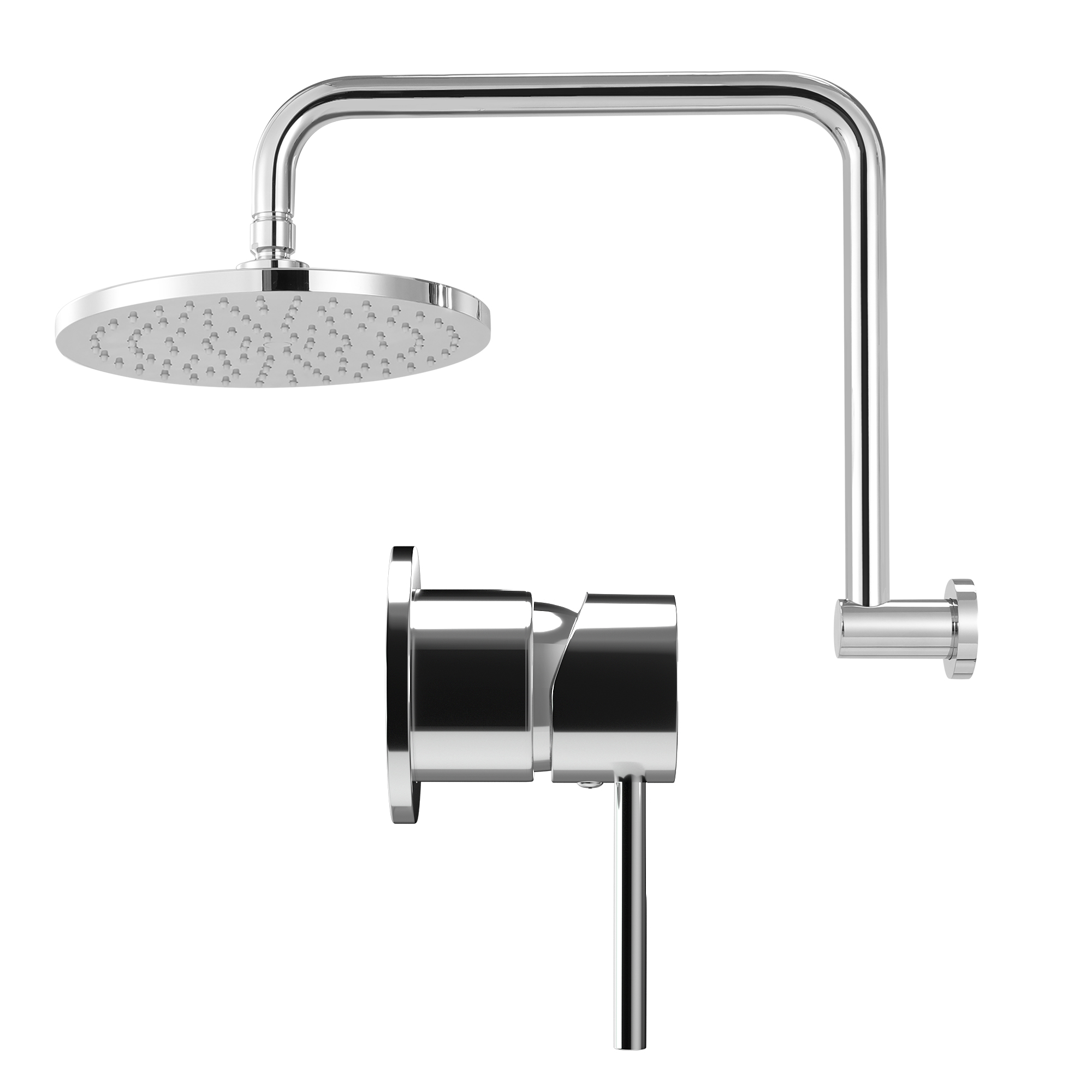 Cefito 9'' Rain Overhead Swivel Shower Head with Wall Bathroom Mixer Silver - Image 4