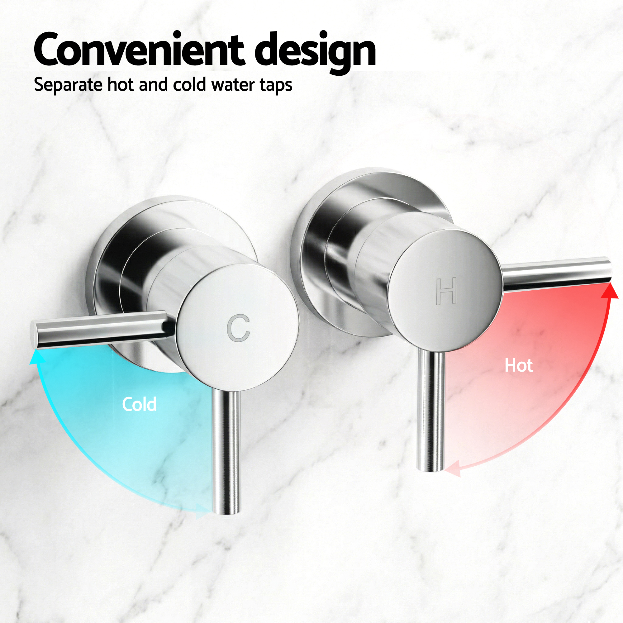 Cefito 9'' Rain Overhead Swivel Shower Head with Wall Twin Swivel Bathroom Tap Silver - Image 8