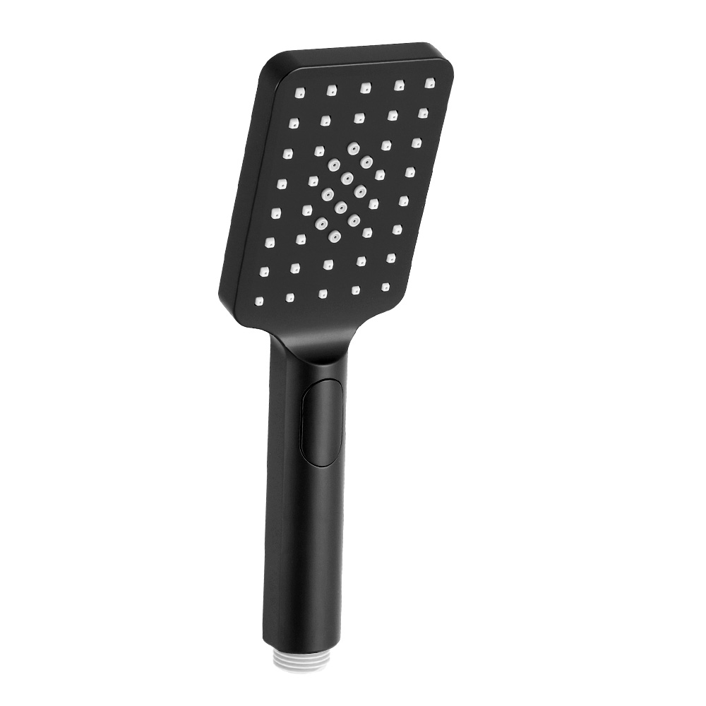 Handheld Shower Head 3.1'' High Pressure 3 Spray Modes Square Black - Image 1