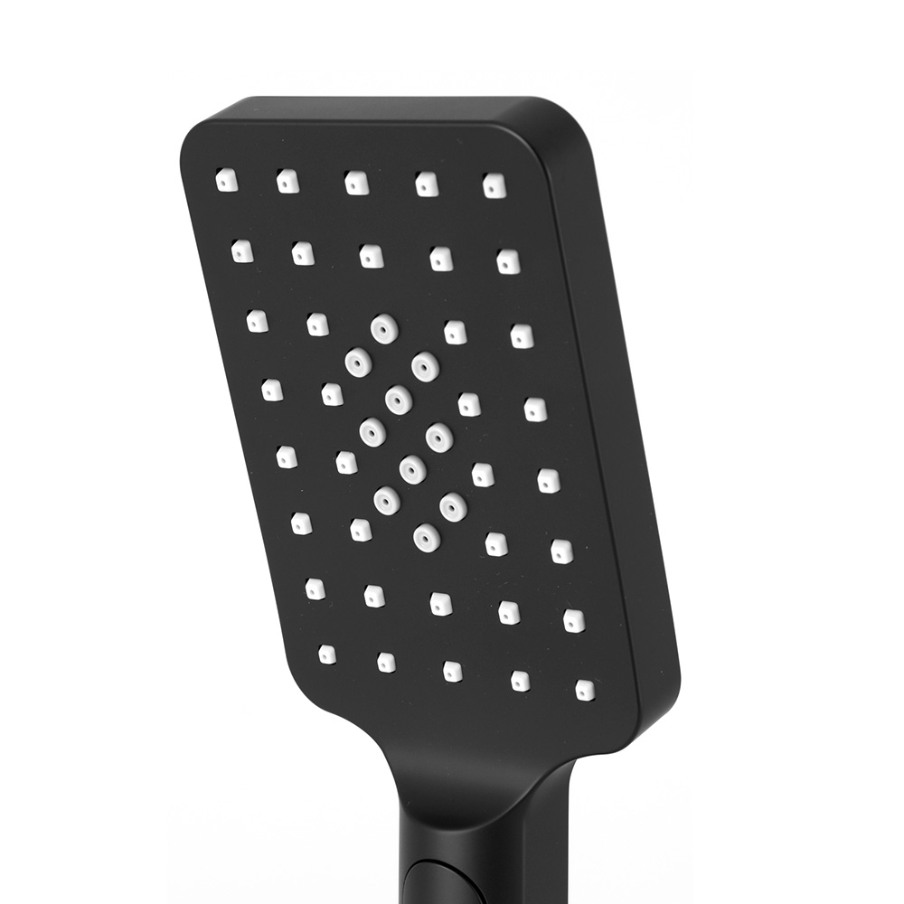 Handheld Shower Head 3.1'' High Pressure 3 Spray Modes Square Black - Image 3