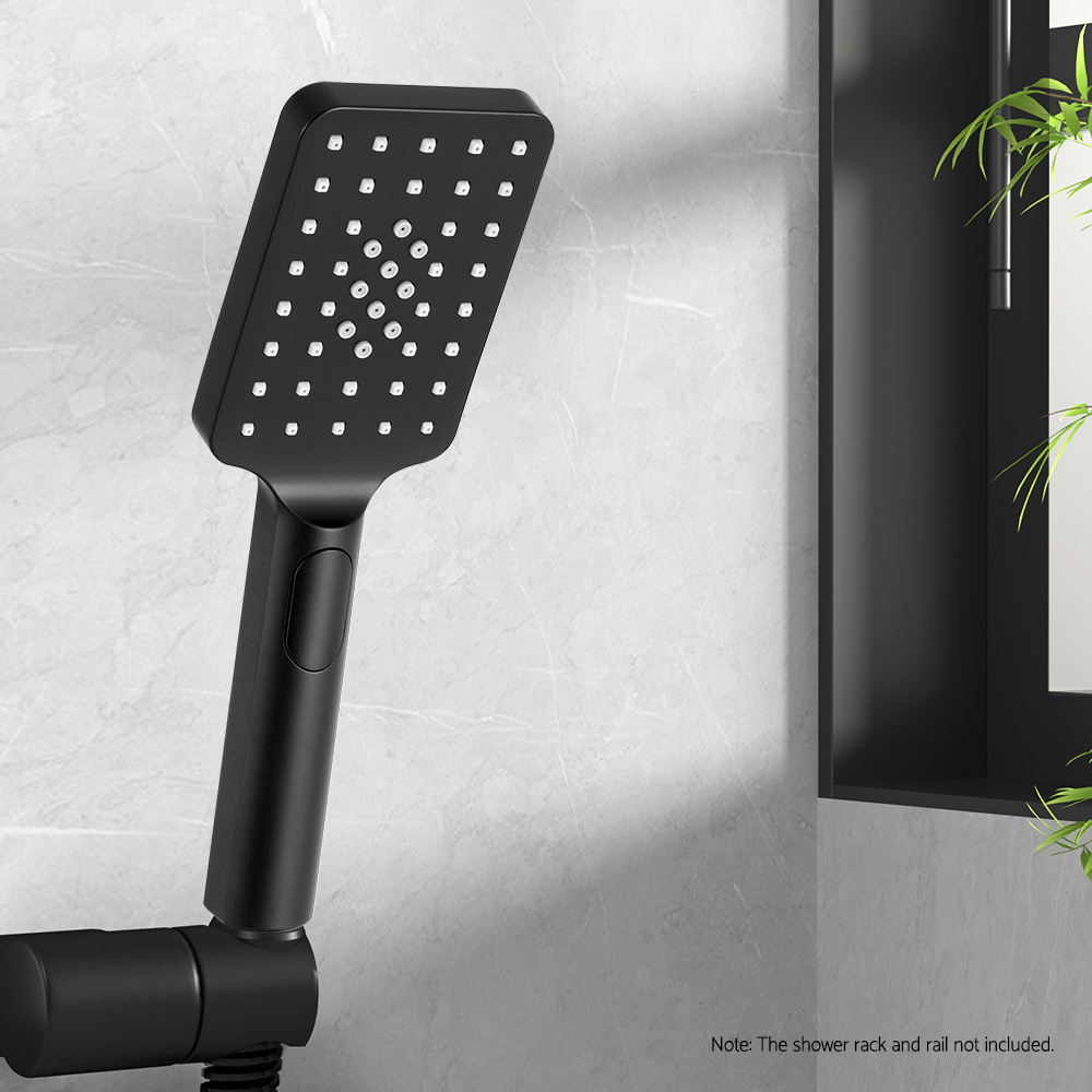 Handheld Shower Head 3.1'' High Pressure 3 Spray Modes Square Black - Image 5