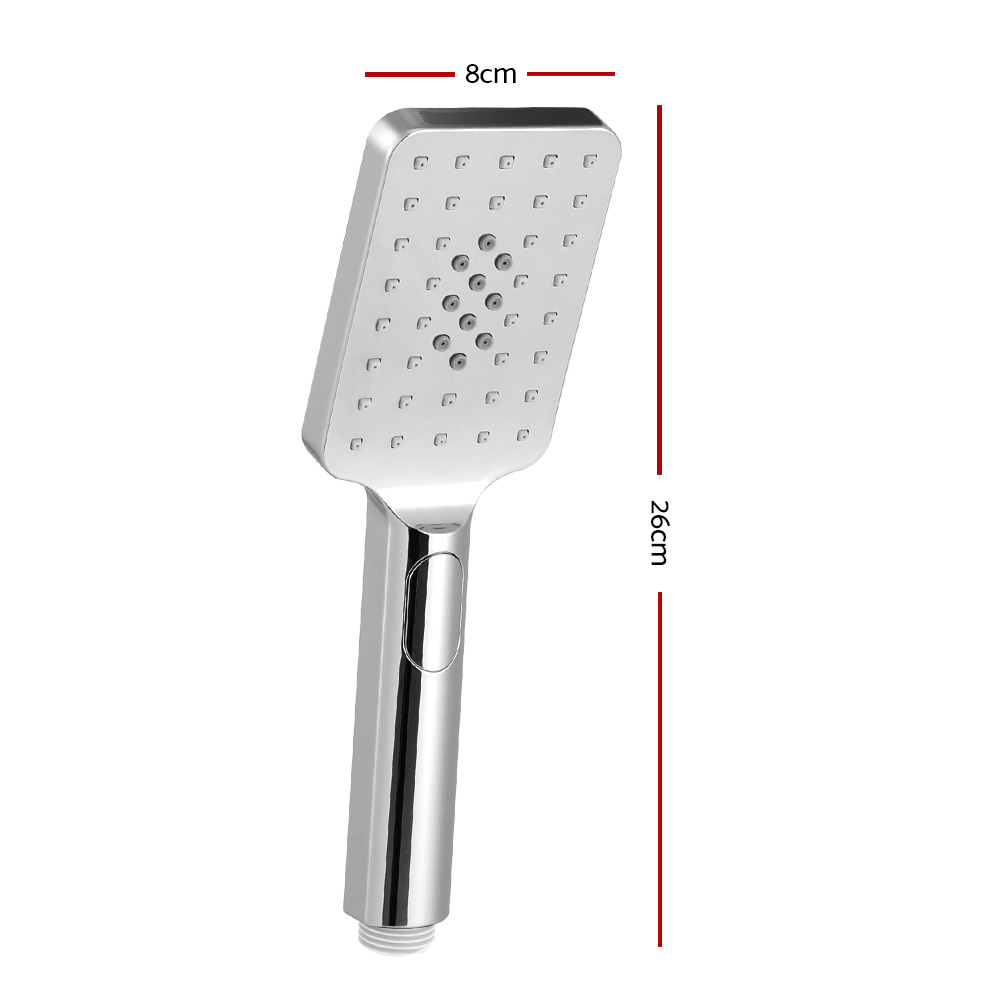 Handheld Shower Head 3.1'' High Pressure 3 Spray Modes Square Chrome - Image 2
