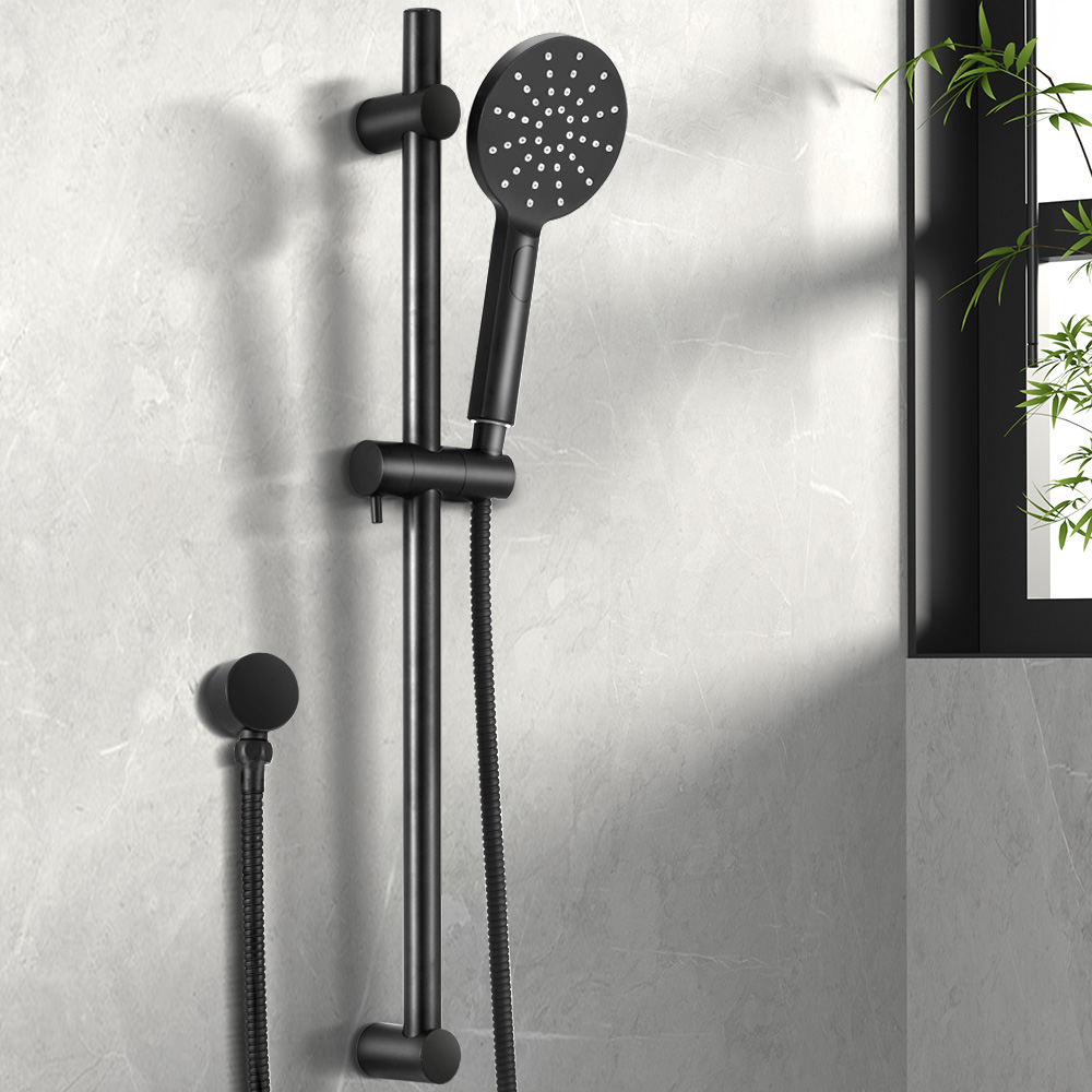Handheld Shower Head Wall Holder 4.7'' High Pressure Adjustable 3 Modes Black - Image 5