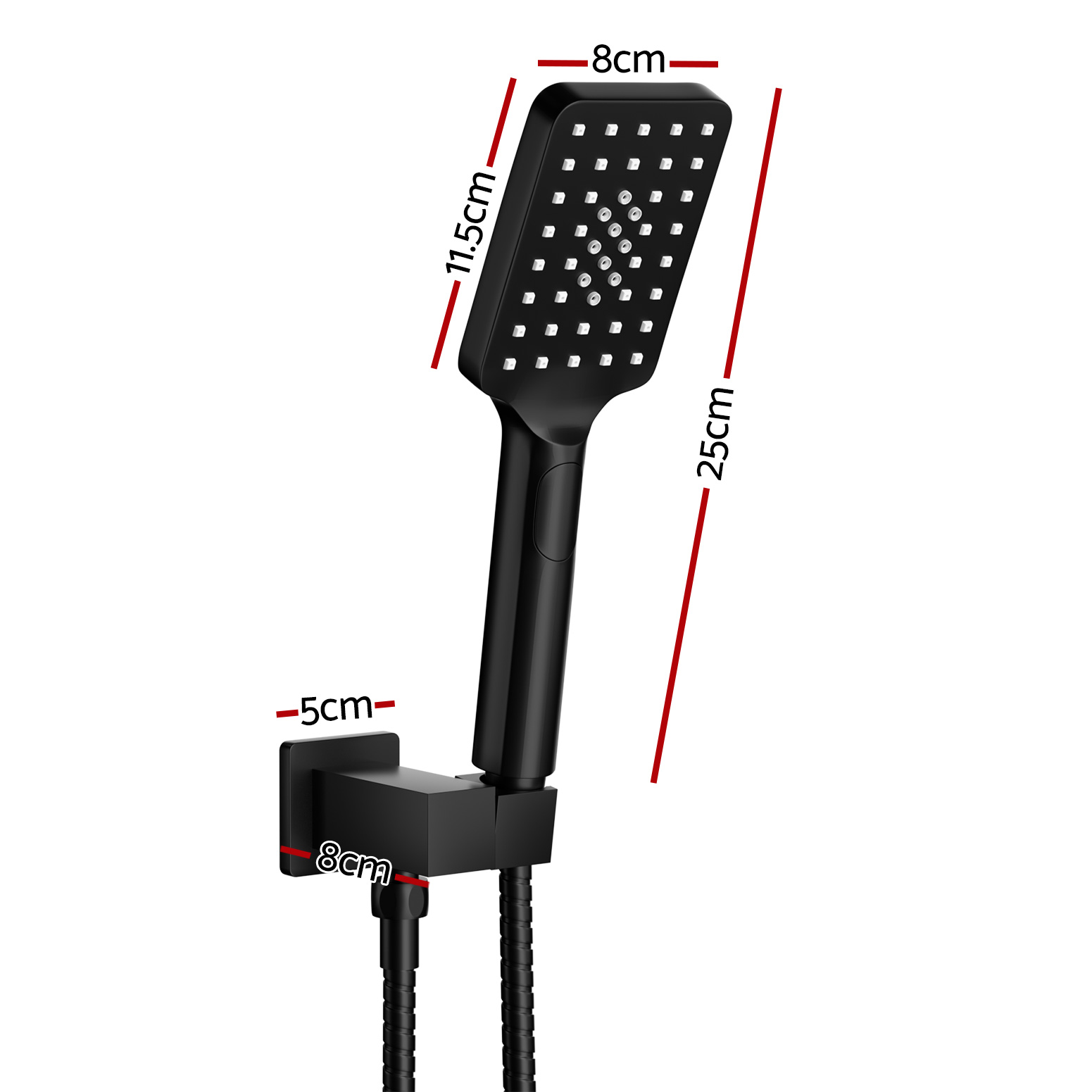 Handheld Shower Head Holder 3.1'' High Pressure Black - Image 2
