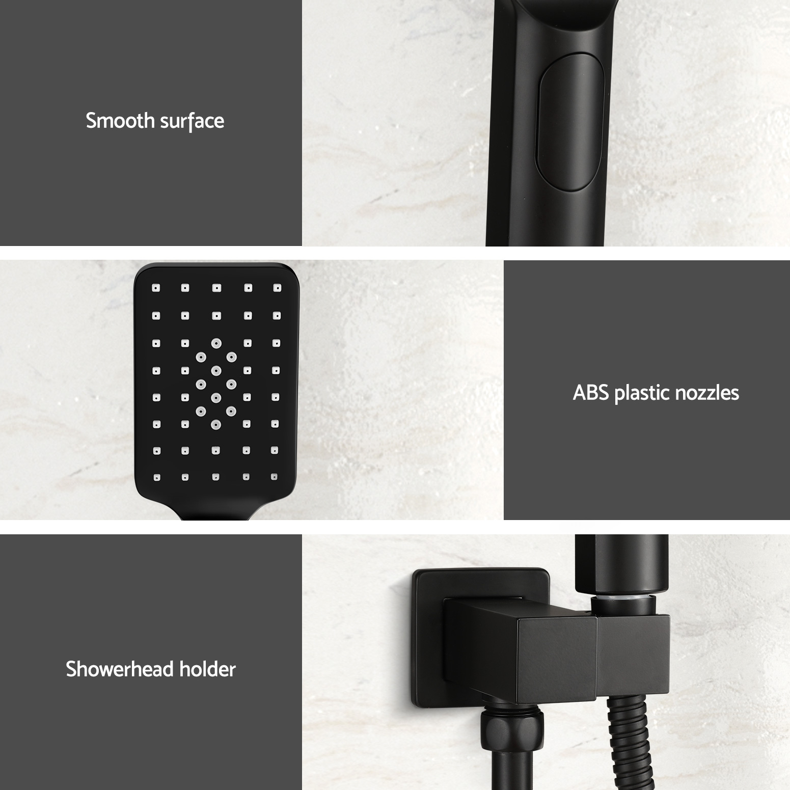 Handheld Shower Head Holder 3.1'' High Pressure Black - Image 5