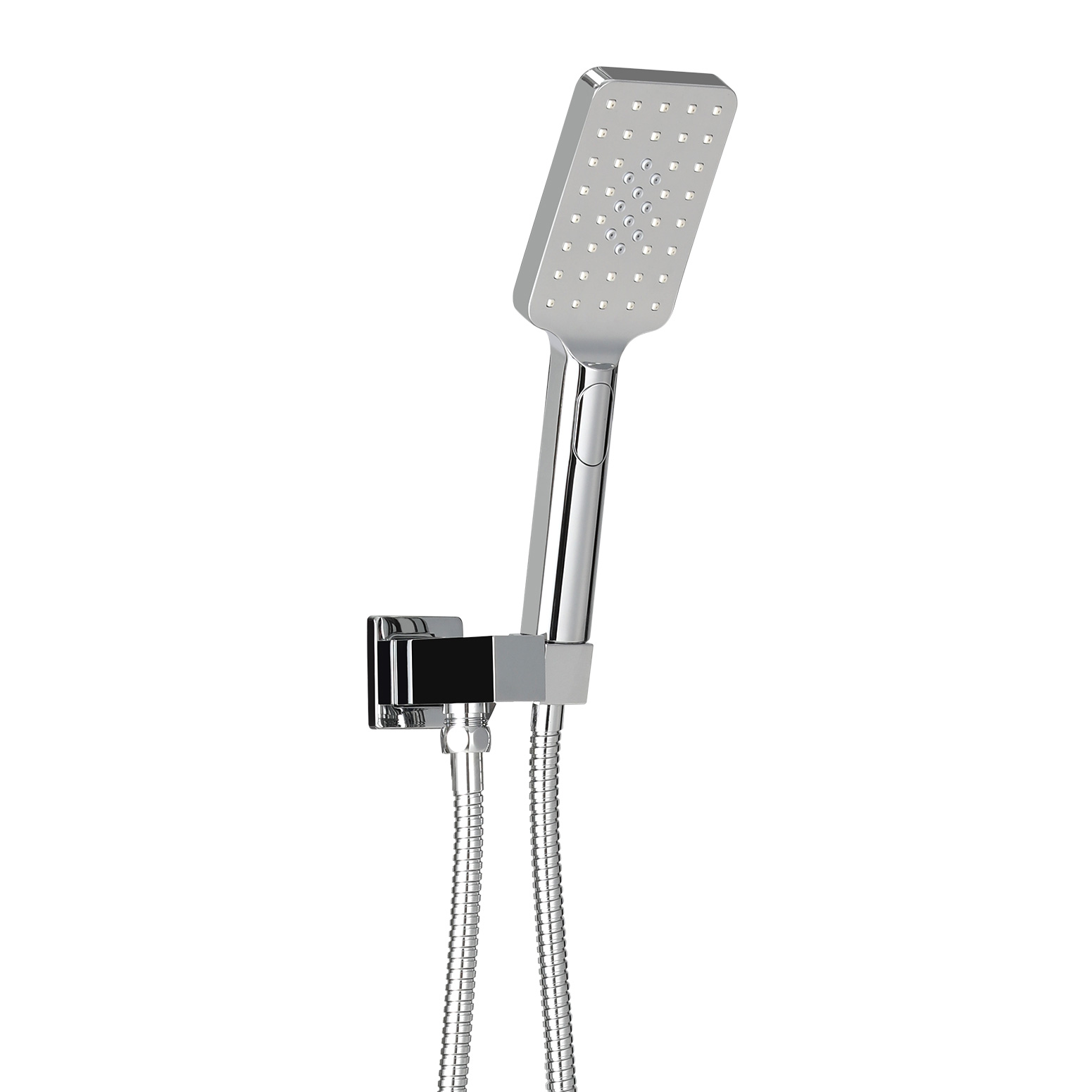 Handheld Shower Head Holder 3.1'' High Pressure Silver - Image 1
