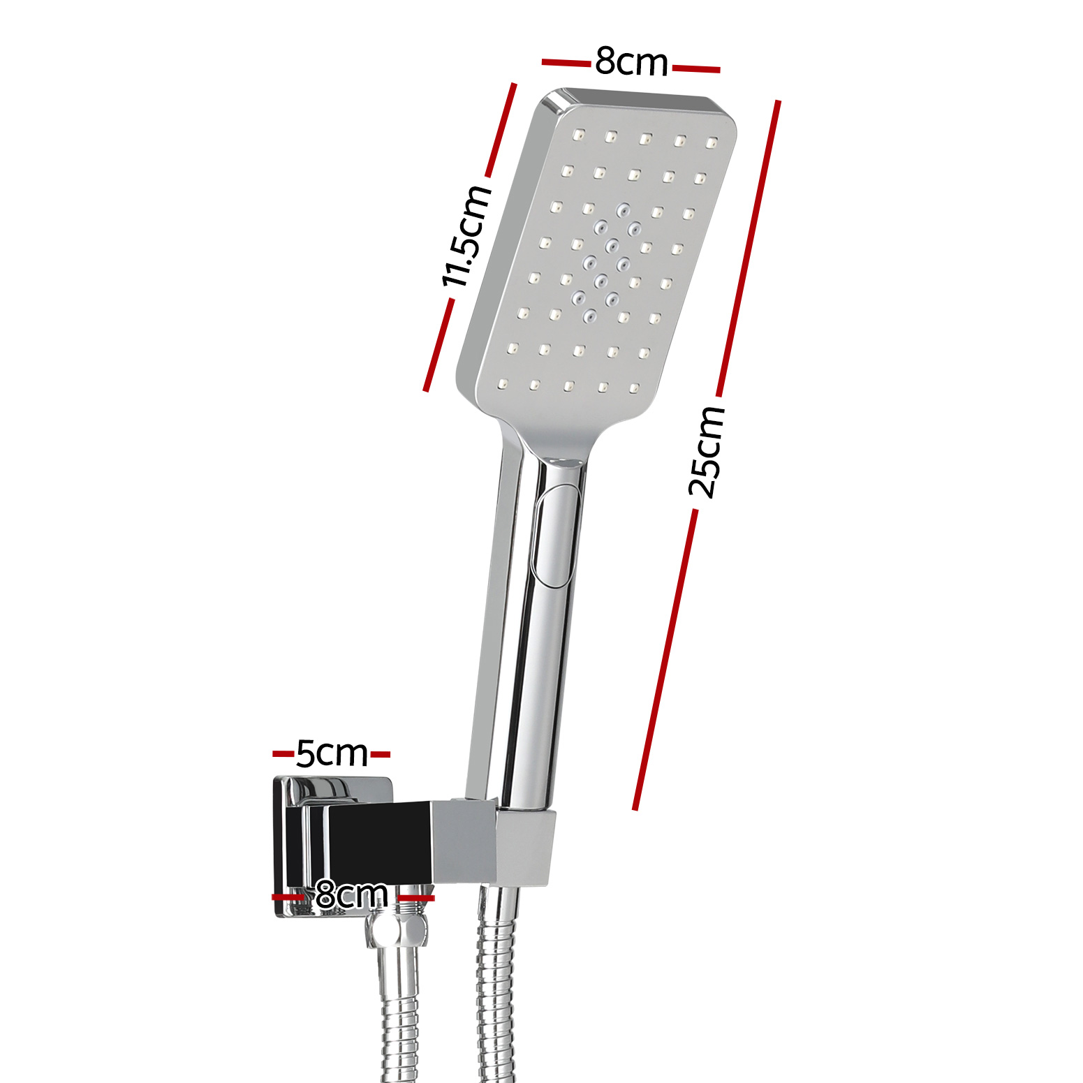 Handheld Shower Head Holder 3.1'' High Pressure Silver - Image 2