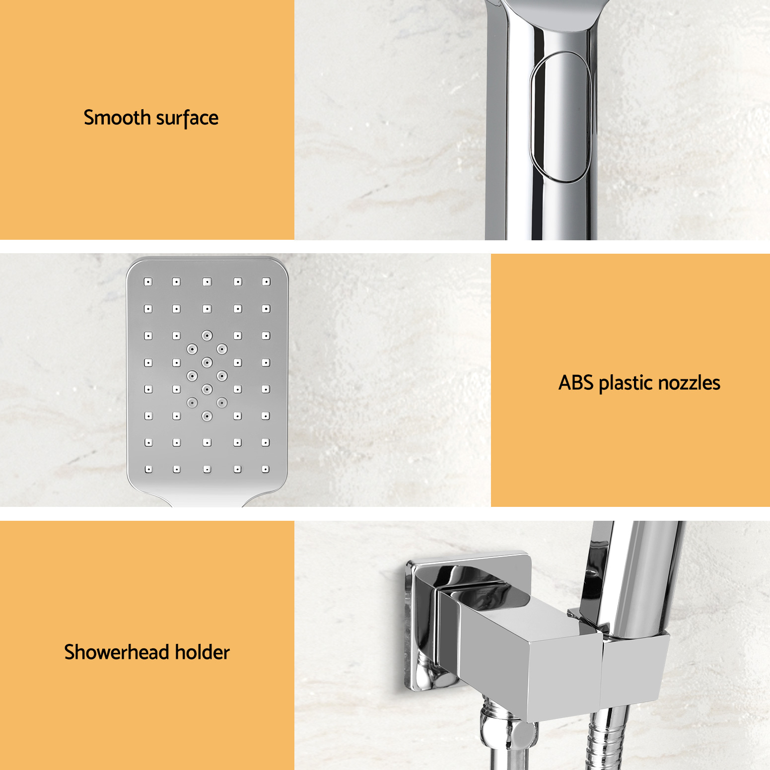 Handheld Shower Head Holder 3.1'' High Pressure Silver - Image 5