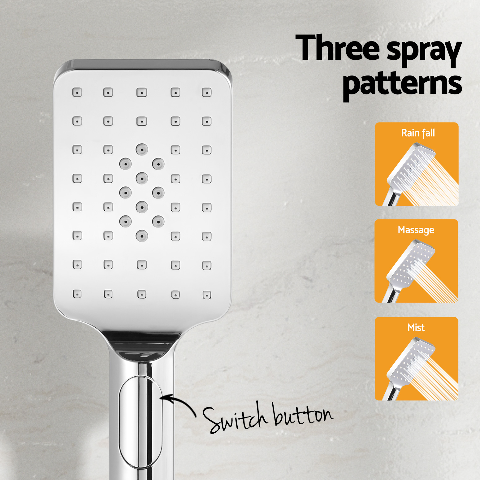 Handheld Shower Head Holder 3.1'' High Pressure Silver - Image 6