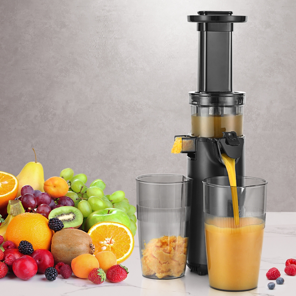 Devanti Slow Juicer Cold Press Fruit Juice Extractor 130W Black - Image 7