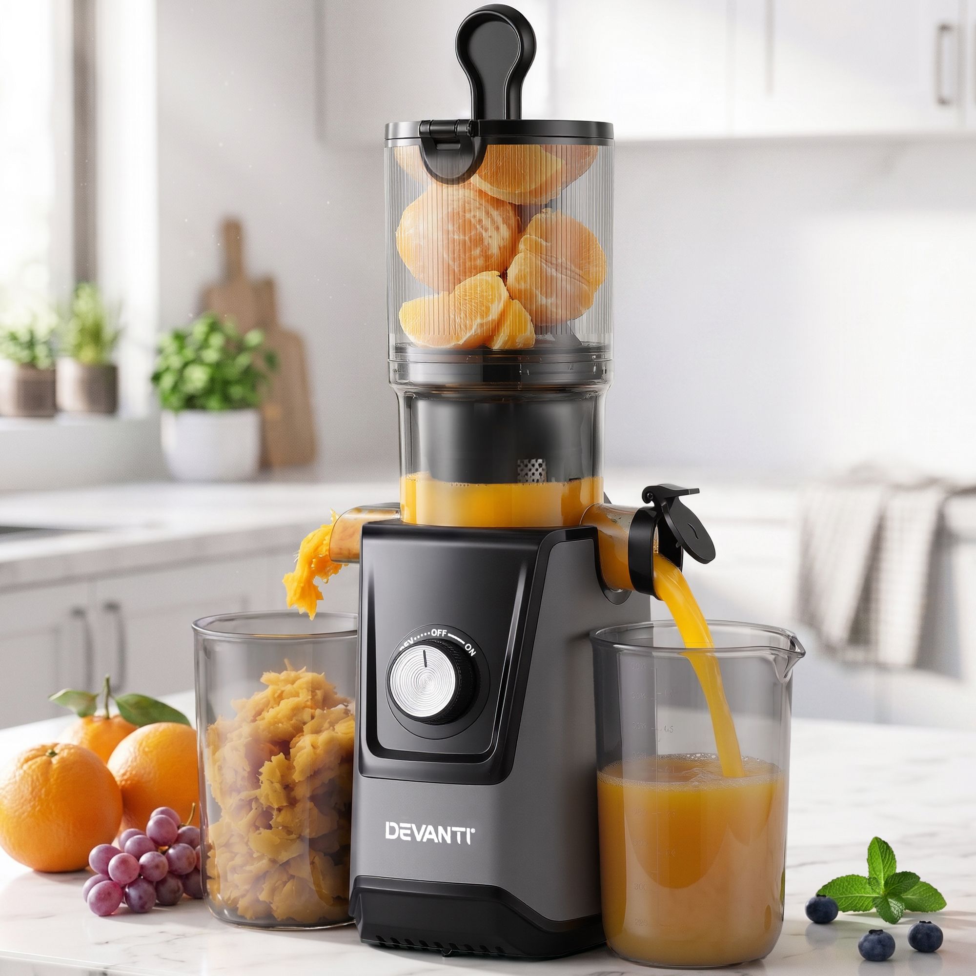 DEVANTI Slow Juicer Cold Press 200W for Fruit Vegetable Juice - Image 1