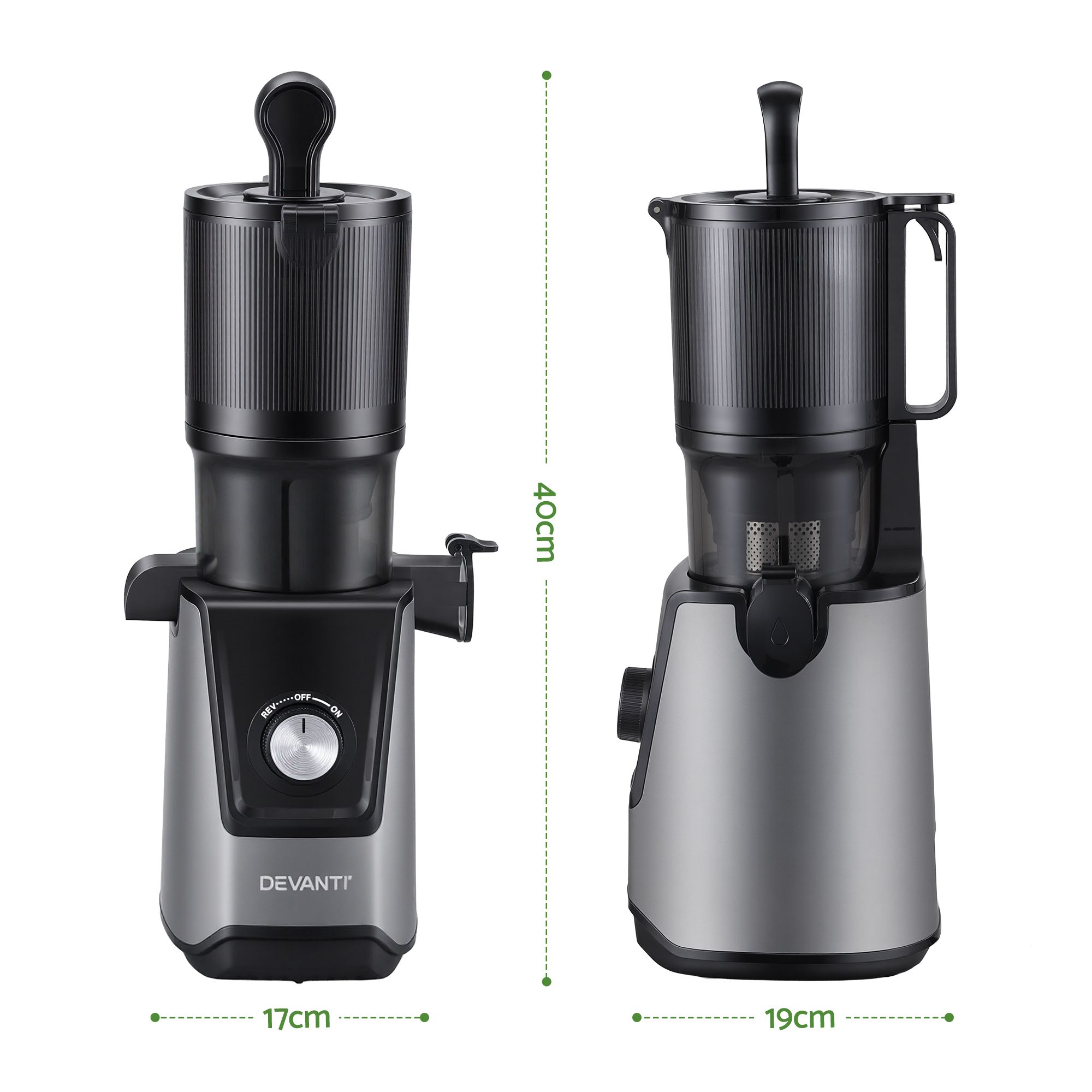 DEVANTI Slow Juicer Cold Press 200W for Fruit Vegetable Juice - Image 2