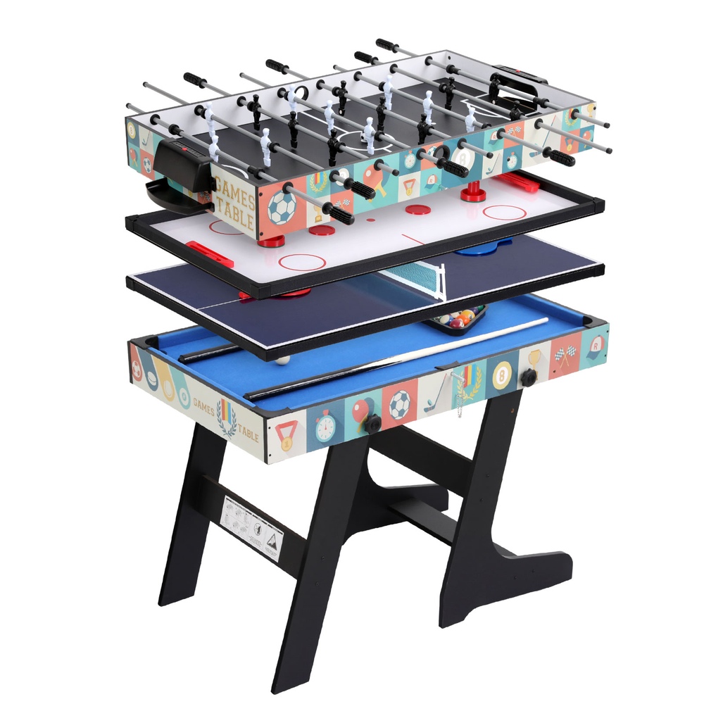 4-in-1 Soccer Table Foldable Game Foosball Table Tennis Pool Hockey - Image 1
