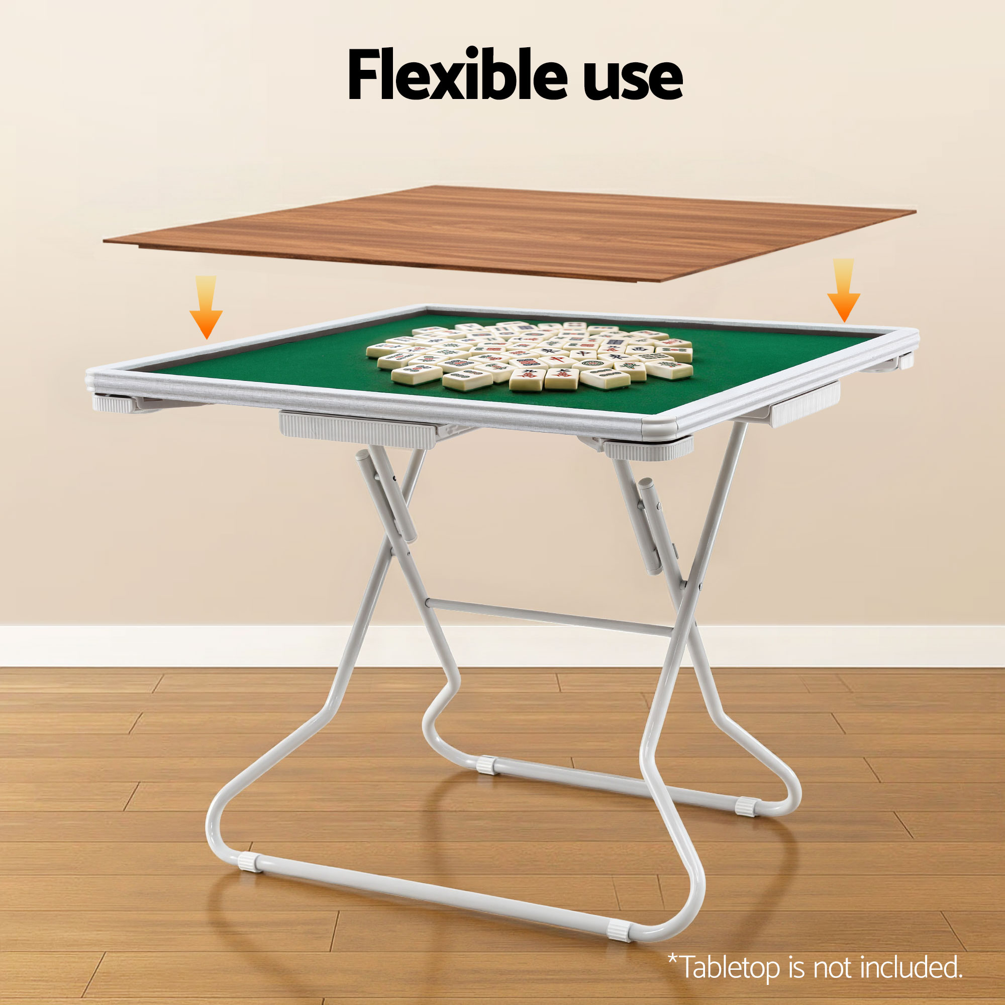 Folding Mahjong Table for Home with 4 Drawers and Cup Holders Green - Image 5