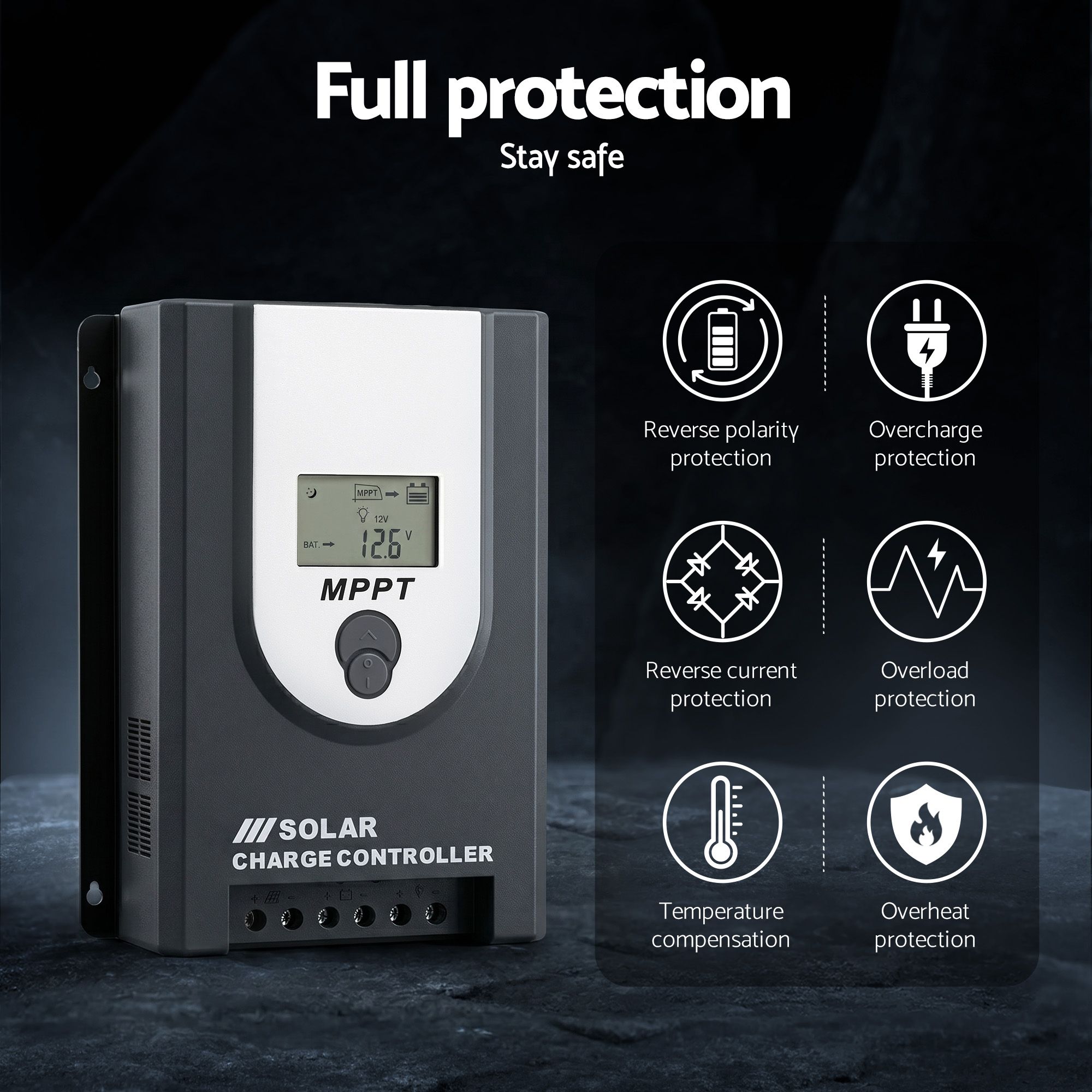 Giantz 50A MPPT Solar Charge Controller Auto 12V/24V Battery Regulator Bluetooth - Image 6
