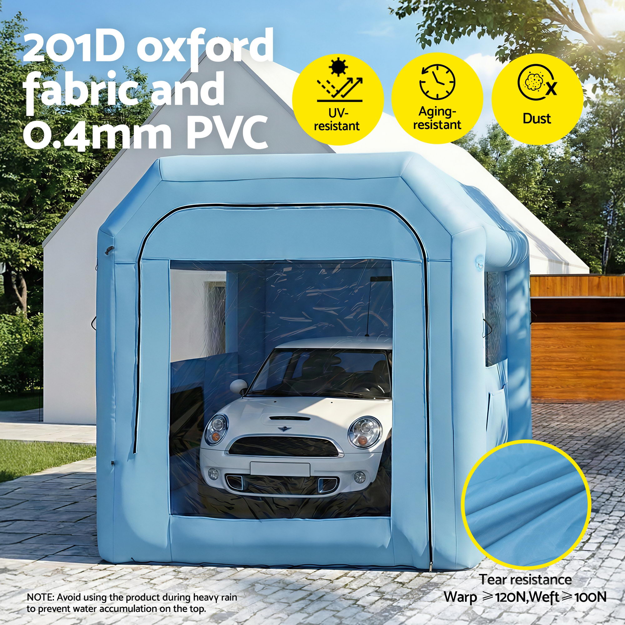 Giantz Inflatable Paint Booth 2.5X2.5X3M Inflatable Spray Booth with 550W Powerful Blower and Air Filter System, Round Roof with Light Hook, for Painting Bicycle, Motorcycle, Furniture Refinishing DIY - Image 3