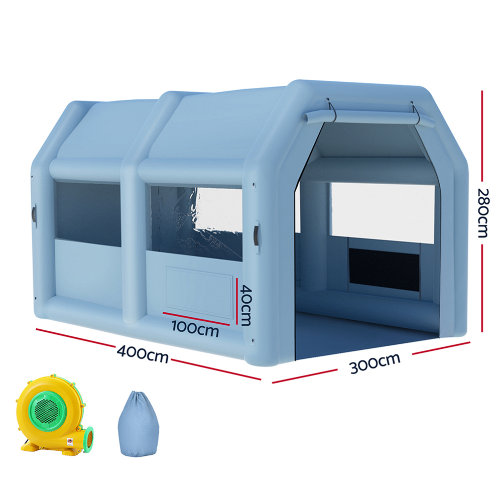 Giantz Inflatable Spray Booth 4X3M Car Paint Tent Filter System Blower - Image 2
