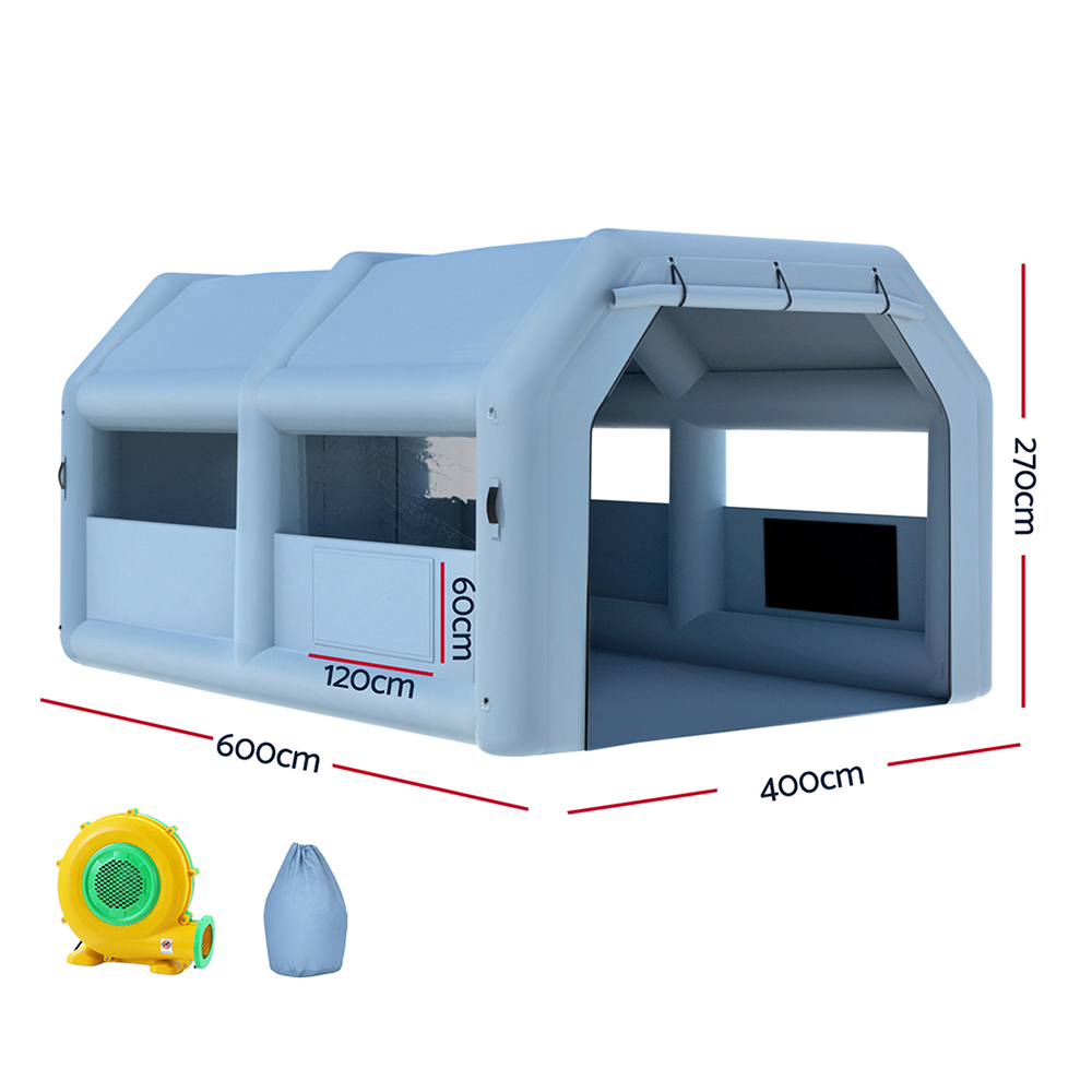 Giantz Inflatable Spray Booth 6X4M Car Paint Tent Filter System Blower - Image 2