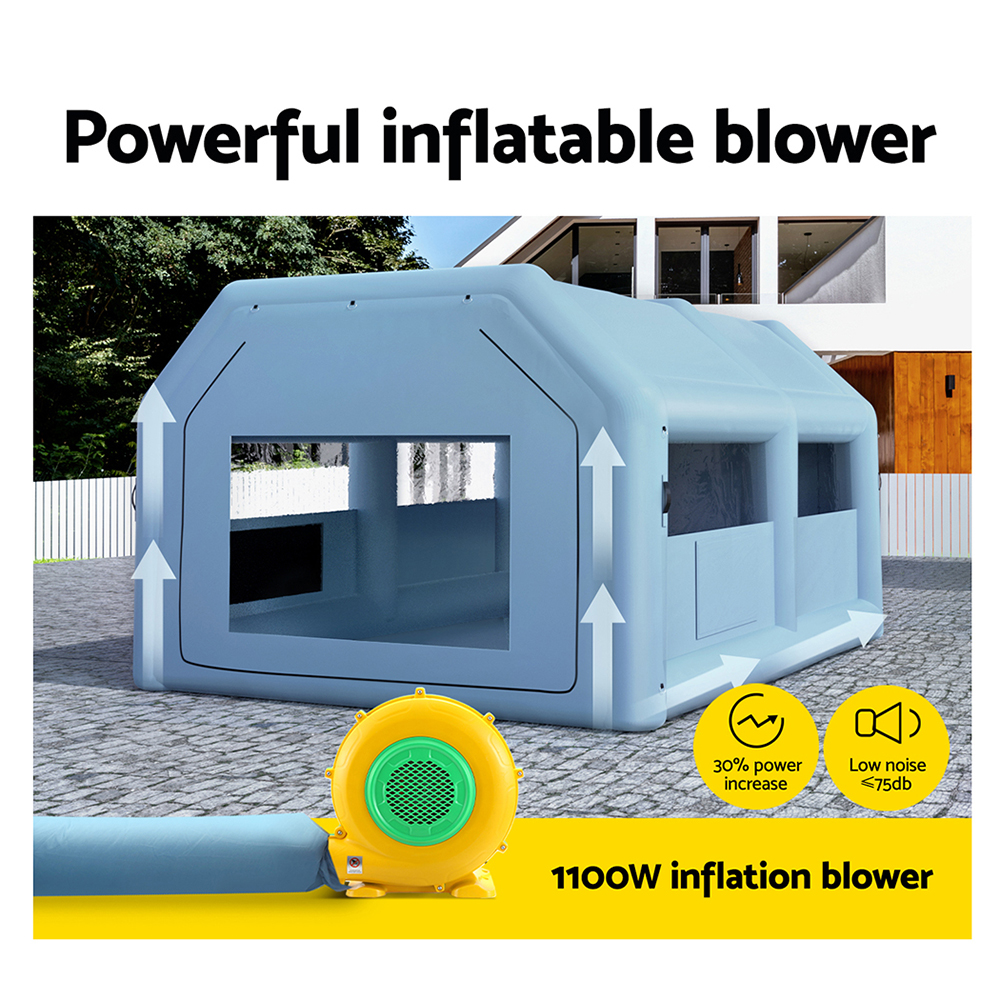 Giantz Inflatable Spray Booth 6X4M Car Paint Tent Filter System Blower - Image 6