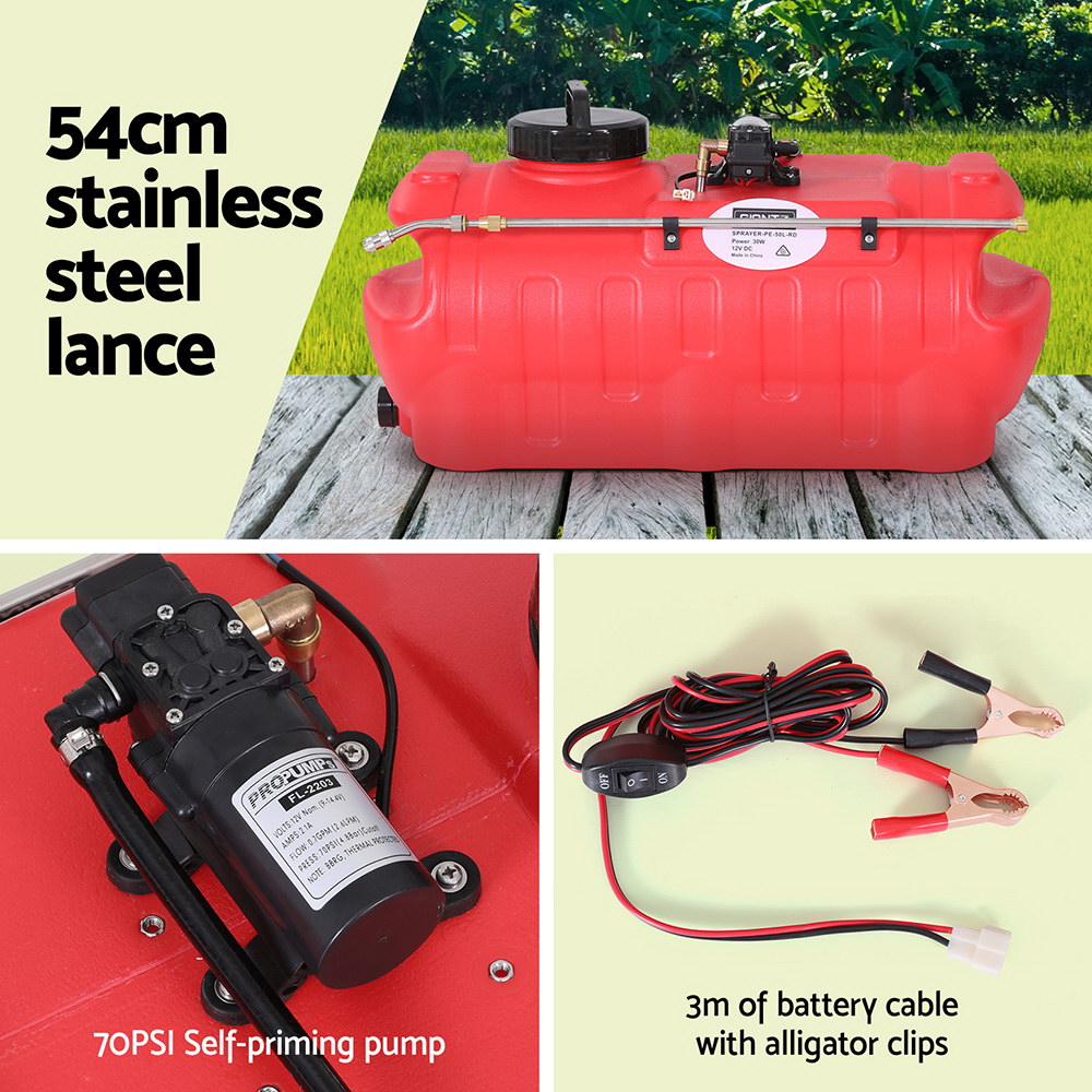 Giantz 50L Weed Sprayer Boom Pump Spot Spray - Image 6