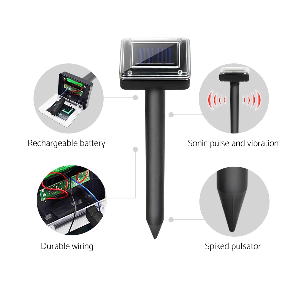 Vermitrap Set of 4 Ultrasonic Solar Powered Snake Repellent - Image 5