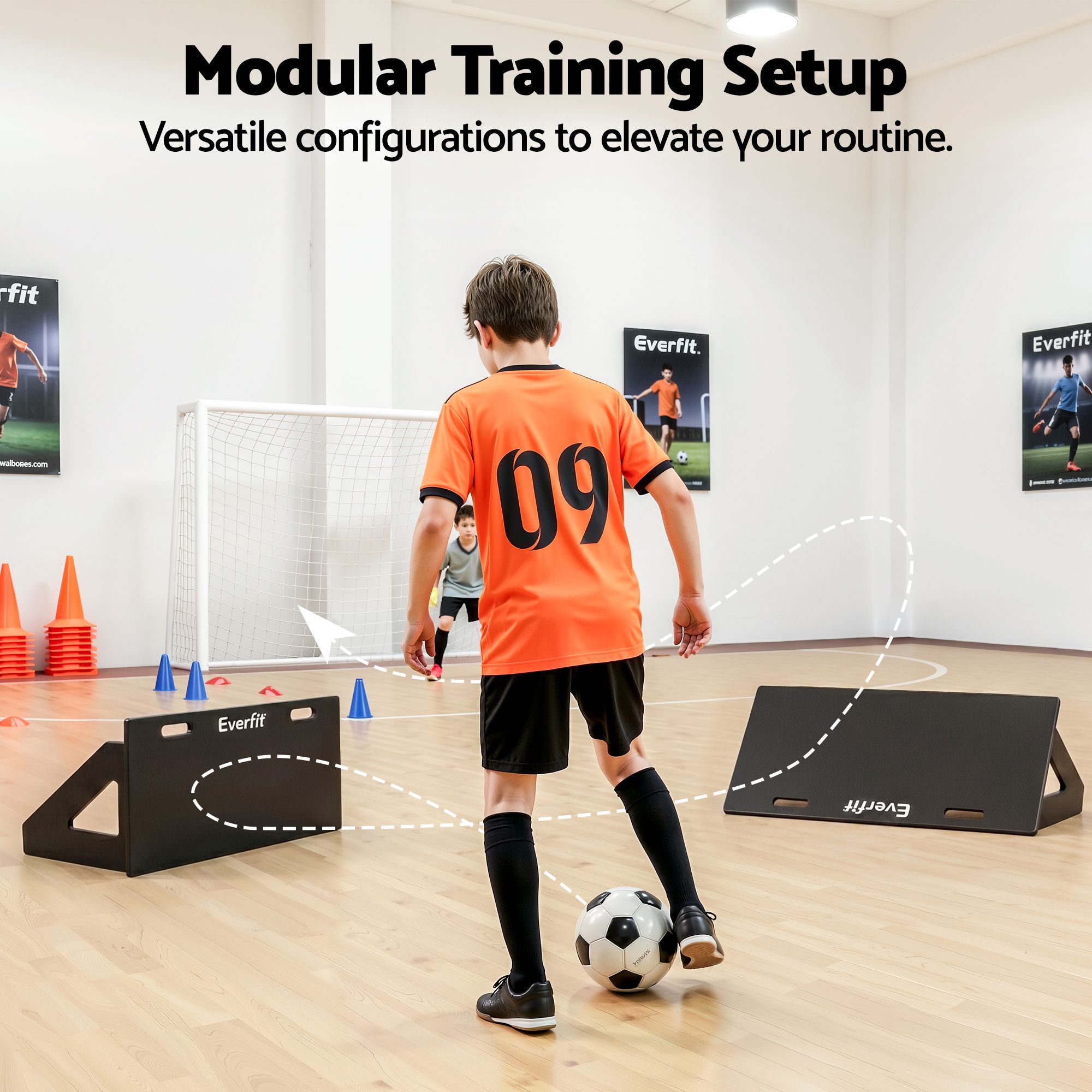 Everfit Soccer Rebounder Board 80cm x 30cm Football Rebound Wall with 2 Angles - Image 8