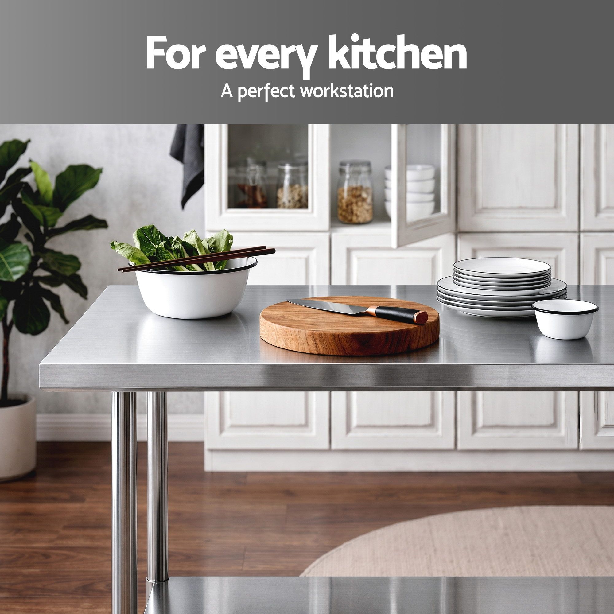 Cefito 914x762mm Stainless Steel Kitchen Bench 430 - Image 8