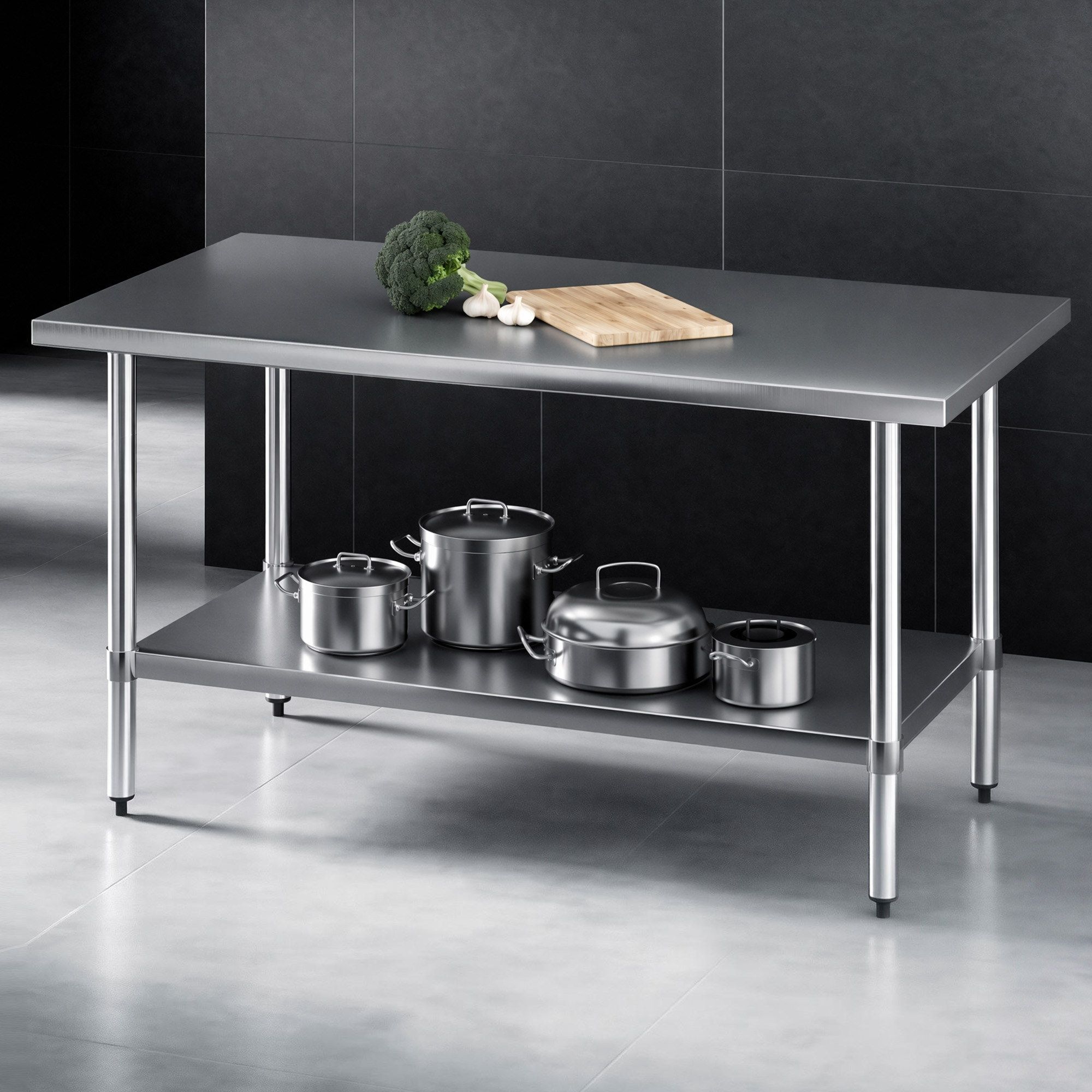 Cefito 1524x762mm Stainless Steel Kitchen Bench 430 - Image 1