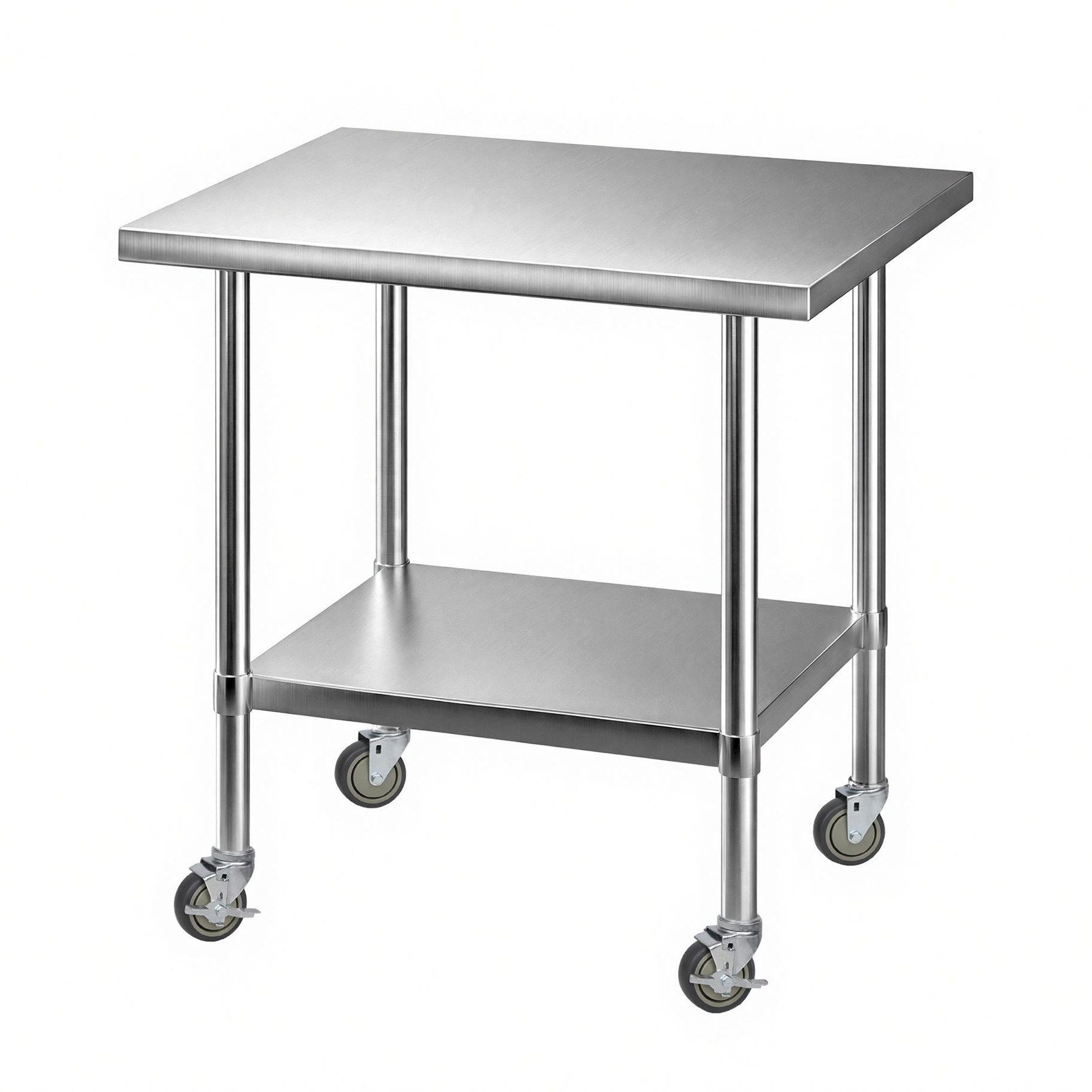 Cefito 914x762mm Stainless Steel Kitchen Bench w/ Splashback Work Table Prep Bench Commercial 430 - Image 2