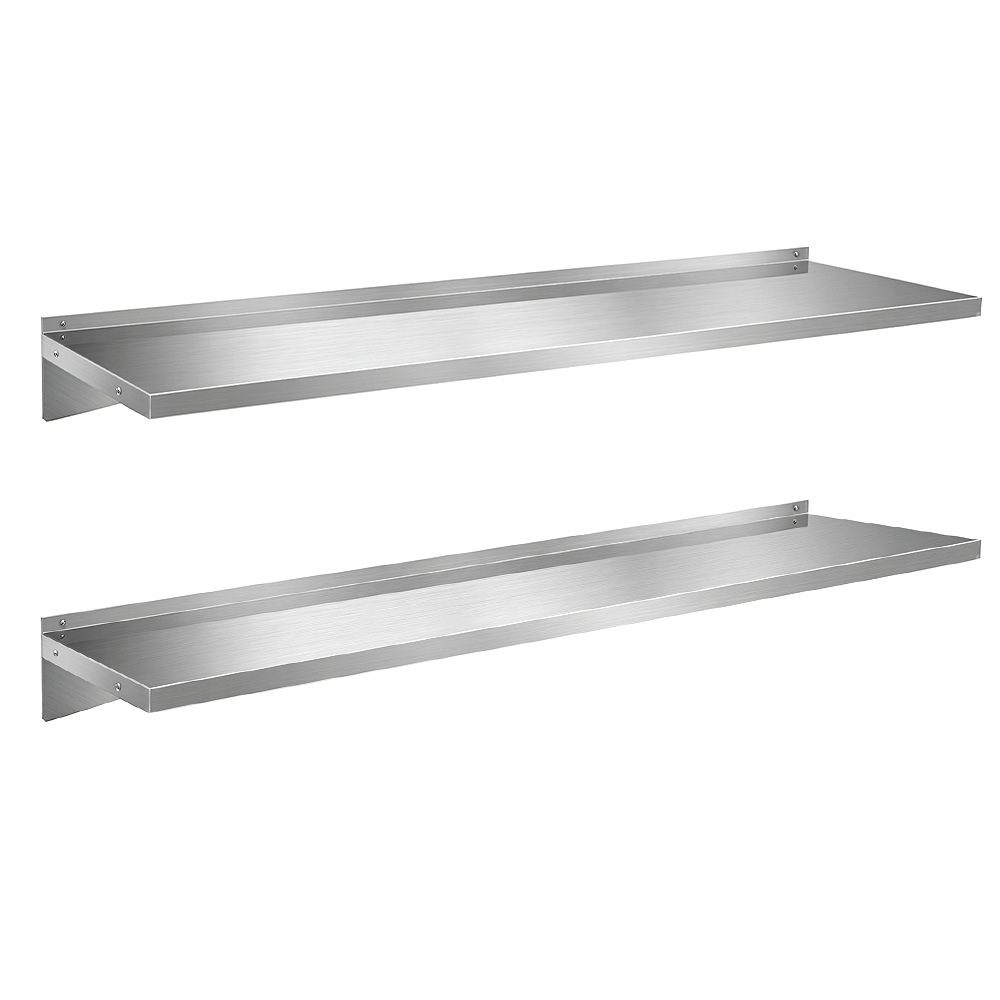 Cefito 2PCS 1200mm Stainless Steel Kitchen Wall Shelf Mounted Rack - Image 1