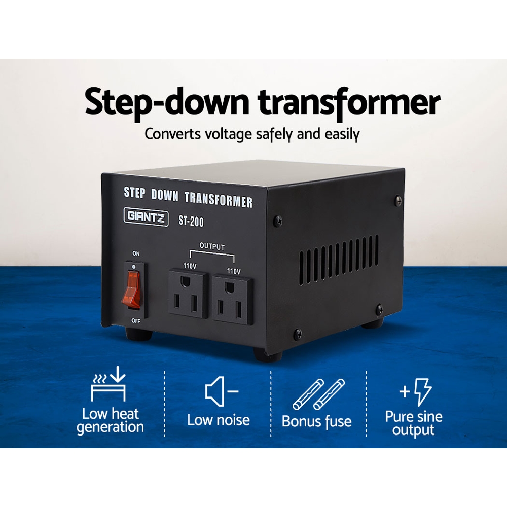 Giantz Step Down Transformer 200W 240V TO 110V Stepdown Voltage Converter AU-US - Image 3