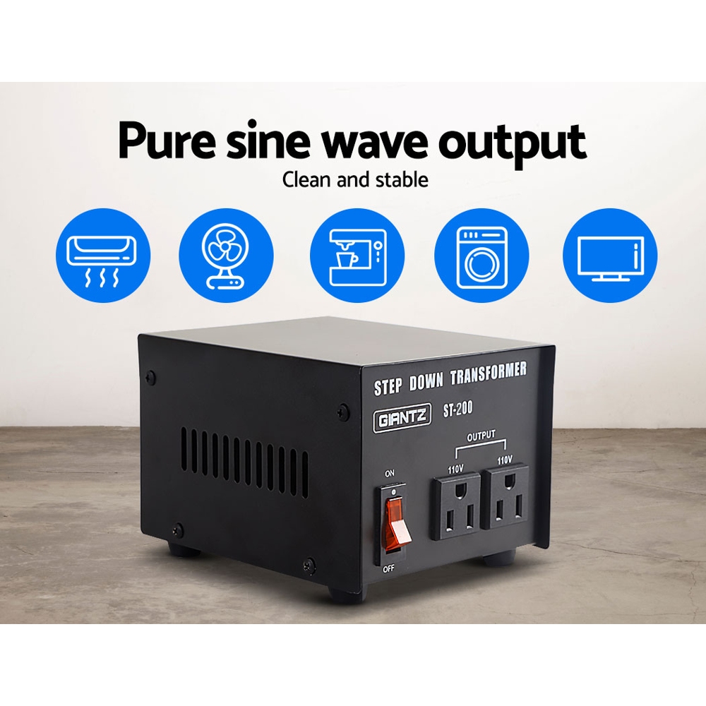 Giantz Step Down Transformer 200W 240V TO 110V Stepdown Voltage Converter AU-US - Image 5