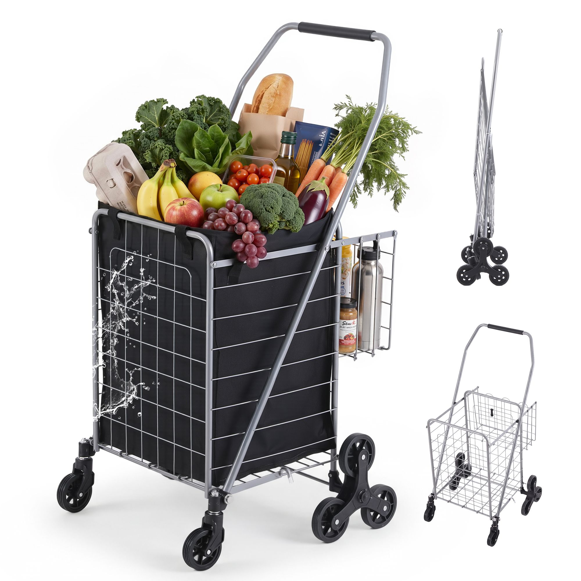 Emajin Shopping Trolley Cart Folding Aluminium Utility Cart Silver - Image 1