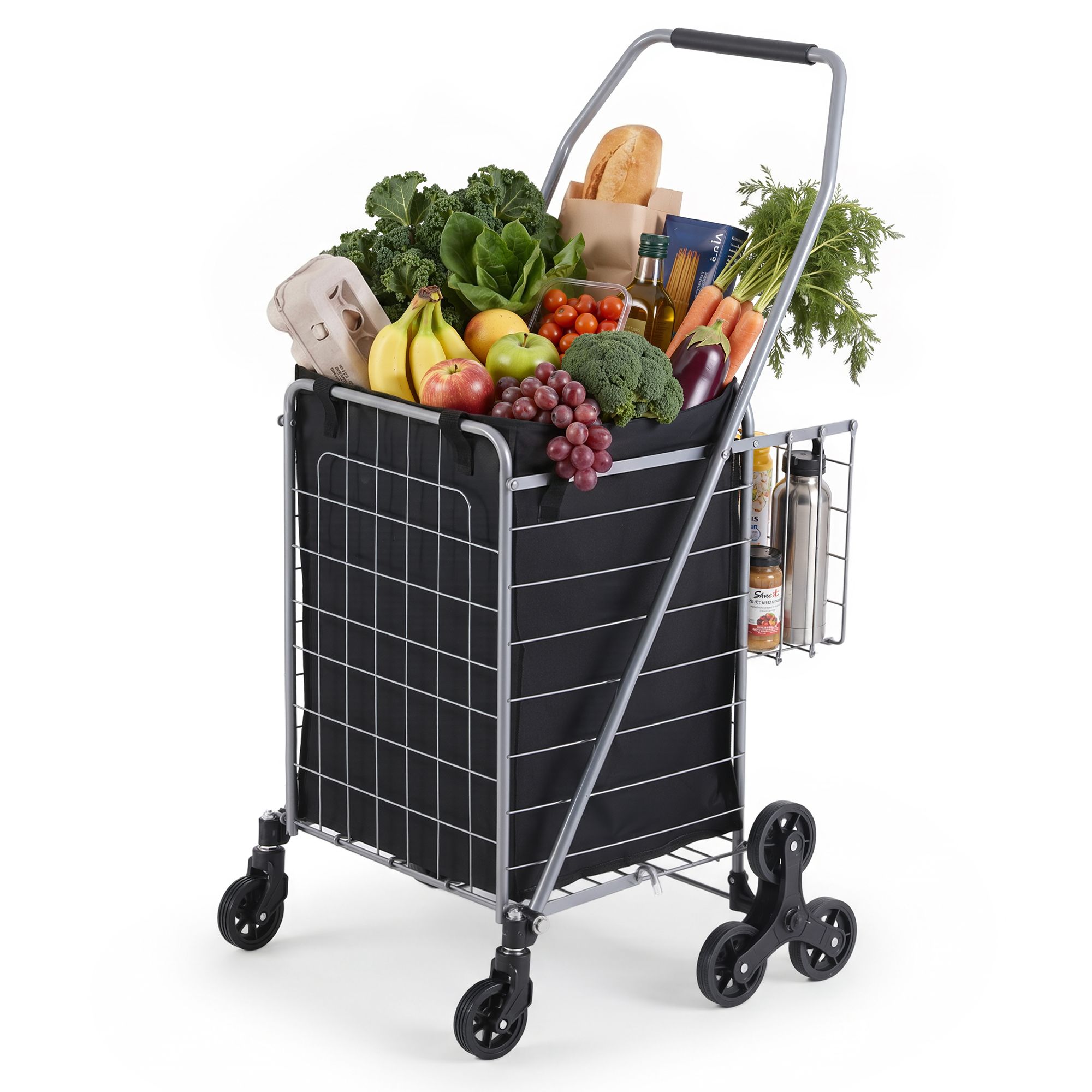 Emajin Shopping Trolley Cart Folding Aluminium Utility Cart Silver - Image 2