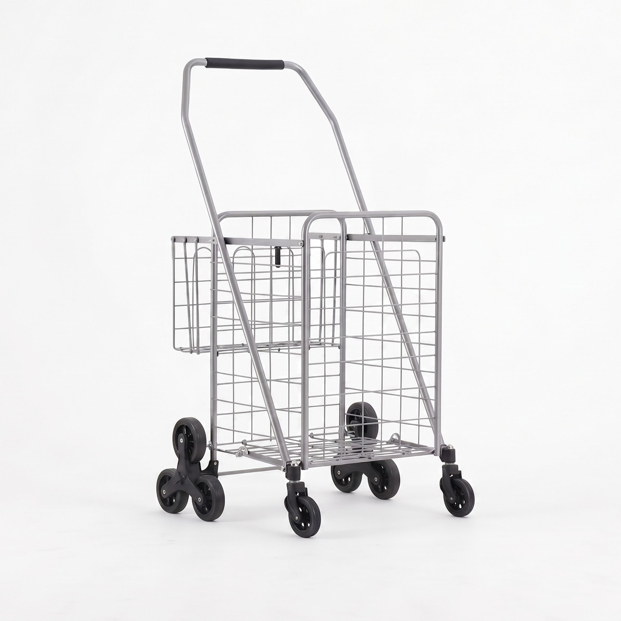 Emajin Shopping Trolley Cart Folding Aluminium Utility Cart Silver - Image 4