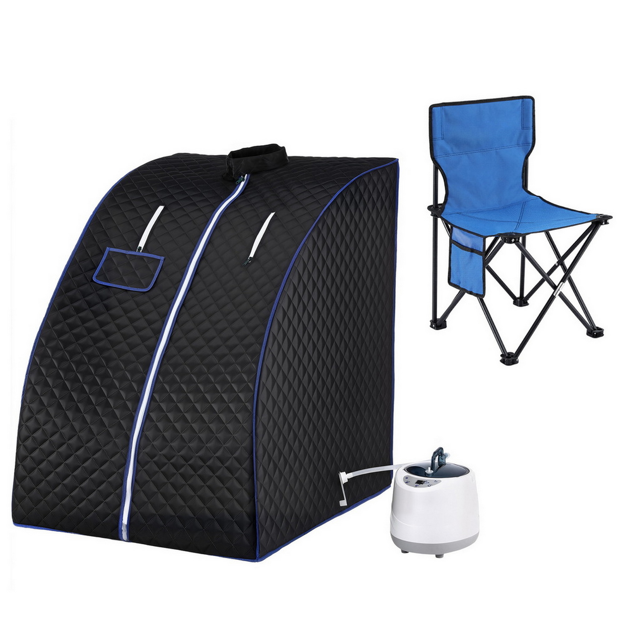 Devanti Portable Steam Sauna Tent 1000W 2L Steamer Pot Personal Home SPA Timer - Image 1