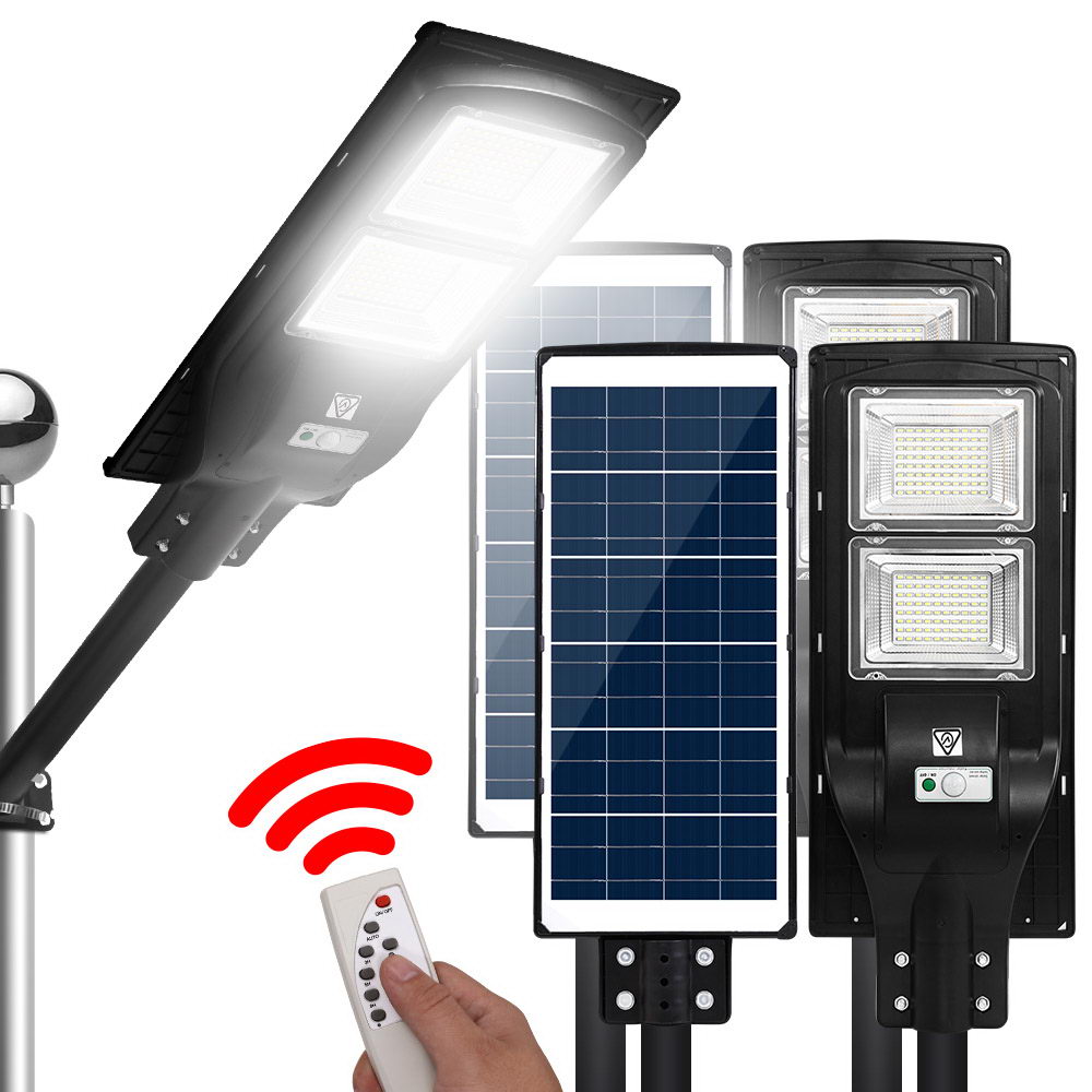 Leier 160 LED Solar Street Light 120W Flood Motion Sensor Remote Outdoor Wall Lamp x2 - Image 1