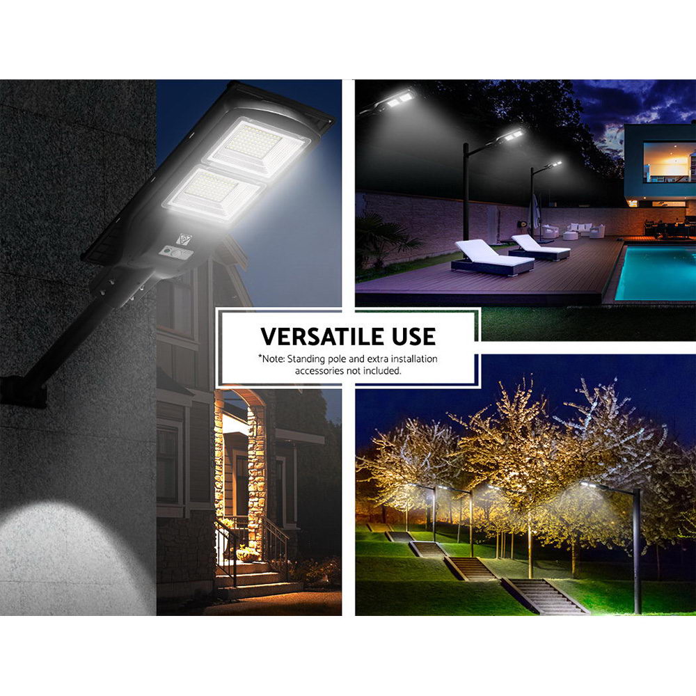 Leier 160 LED Solar Street Light 120W Flood Motion Sensor Remote Outdoor Wall Lamp x2 - Image 6