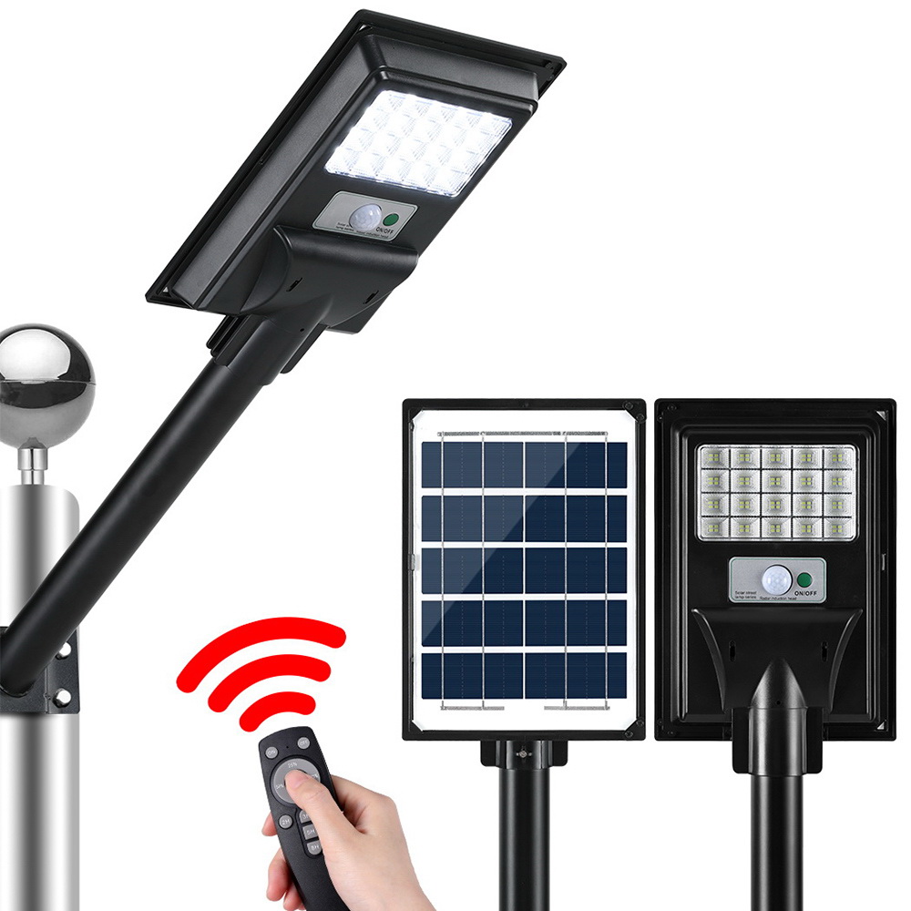 Leier 80 LED Solar Street Light Flood Motion Sensor Remote - Image 1