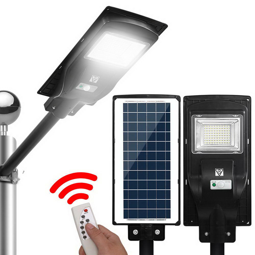 Leier 80 LED Solar Street Light 90W Flood Motion Sensor Remote Outdoor Wall Lamp - Image 1
