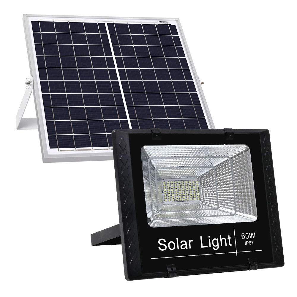Leier 80 LED Solar Street Light 60W Flood Motion Sensor Remote Outdoor Wall Lamp - Image 1