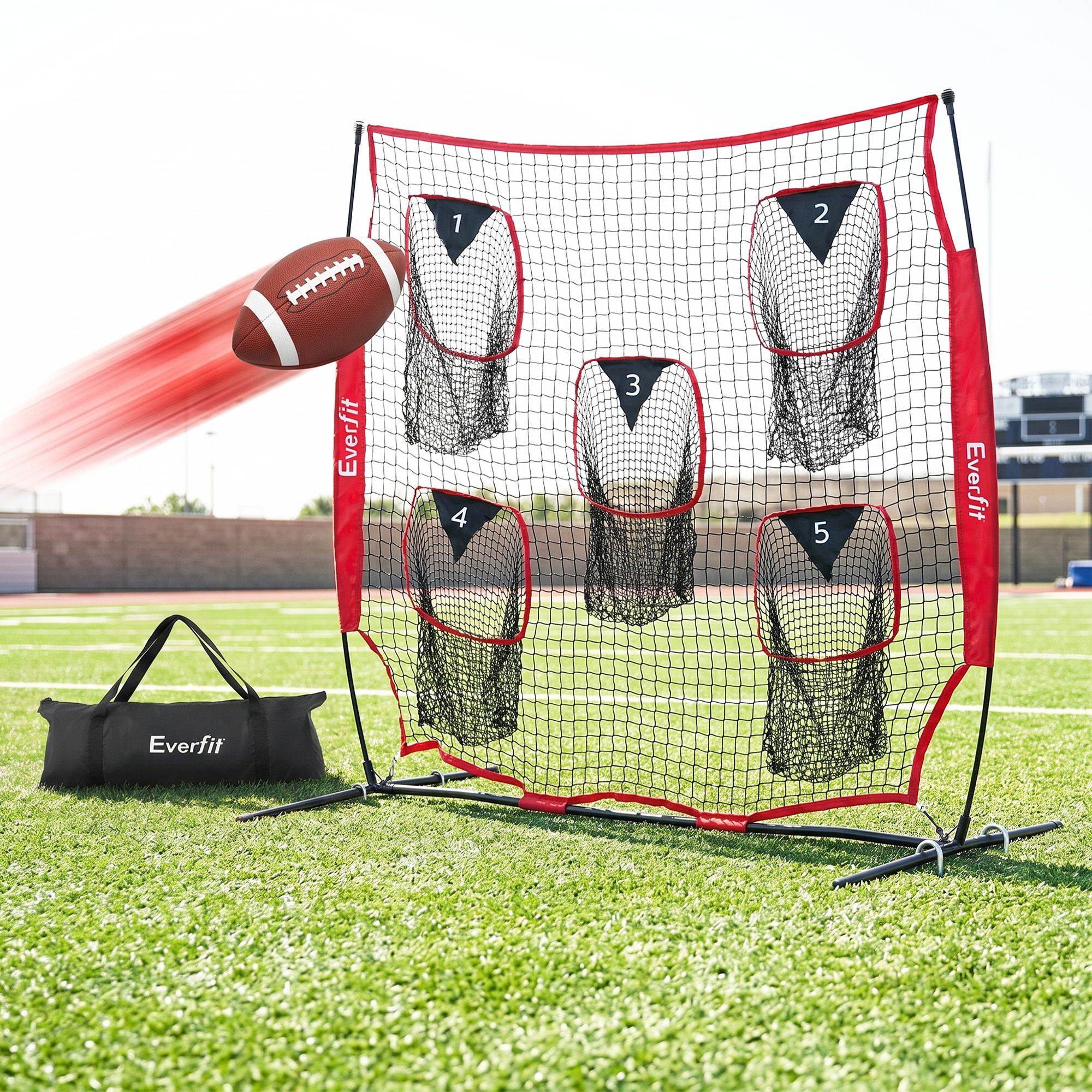 Everfit 1.8m Football Training Net 5 Target Portable Soccer Goal Nets Rebounder - Image 1