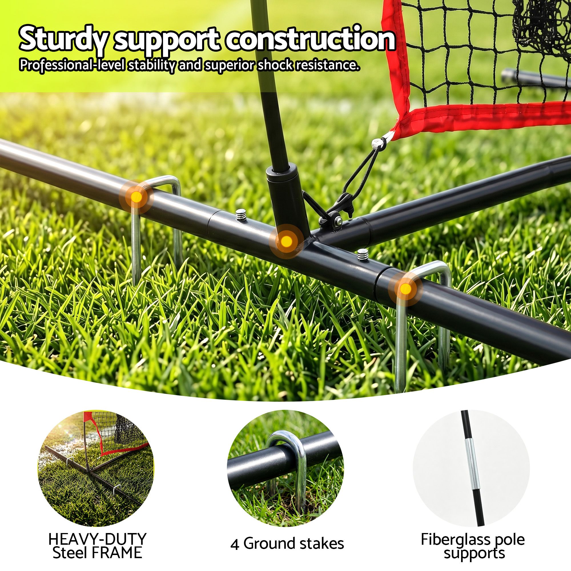 Everfit 1.8m Football Training Net 5 Target Portable Soccer Goal Nets Rebounder - Image 4