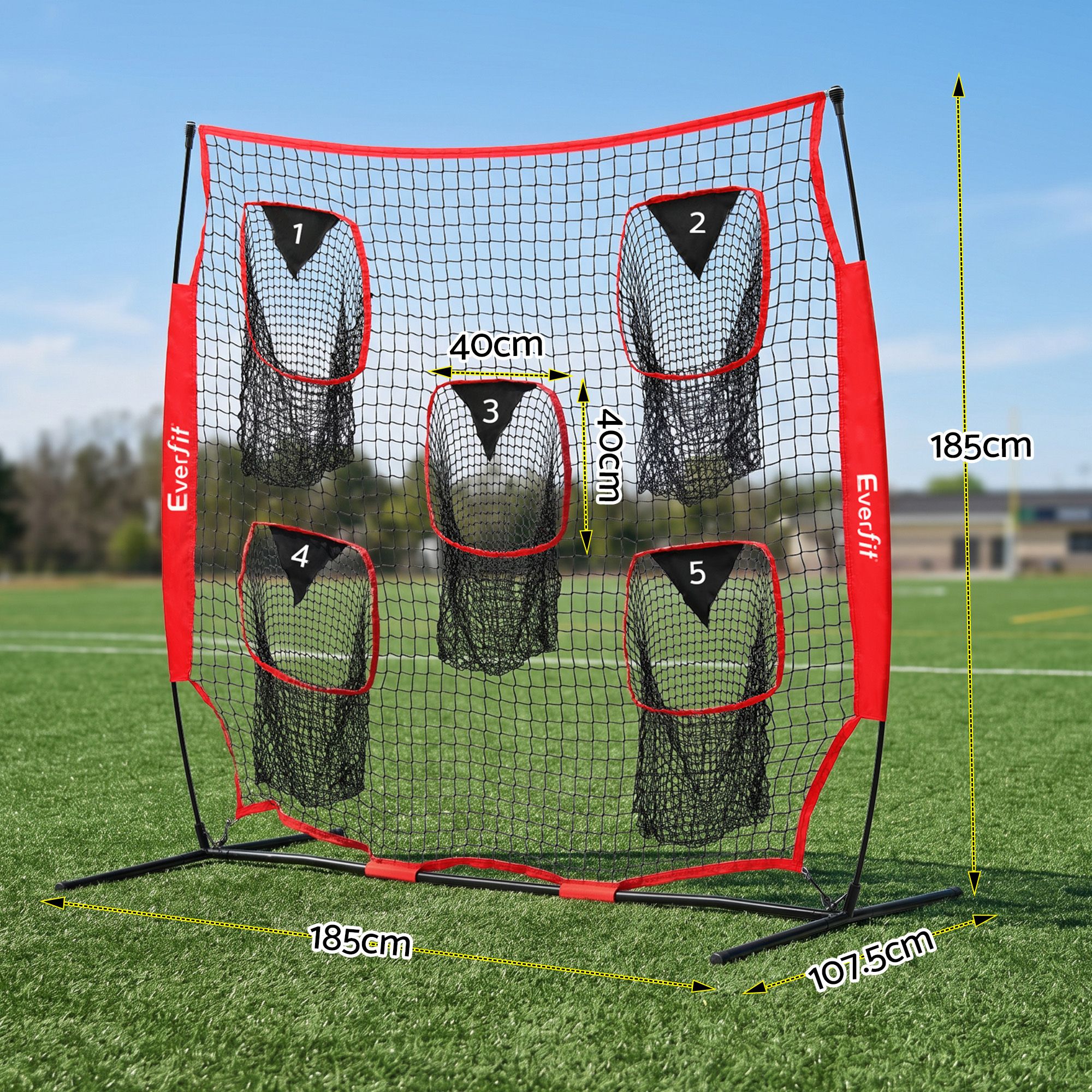 Everfit 1.8m Football Training Net 5 Target Portable Soccer Goal Nets Rebounder - Image 8