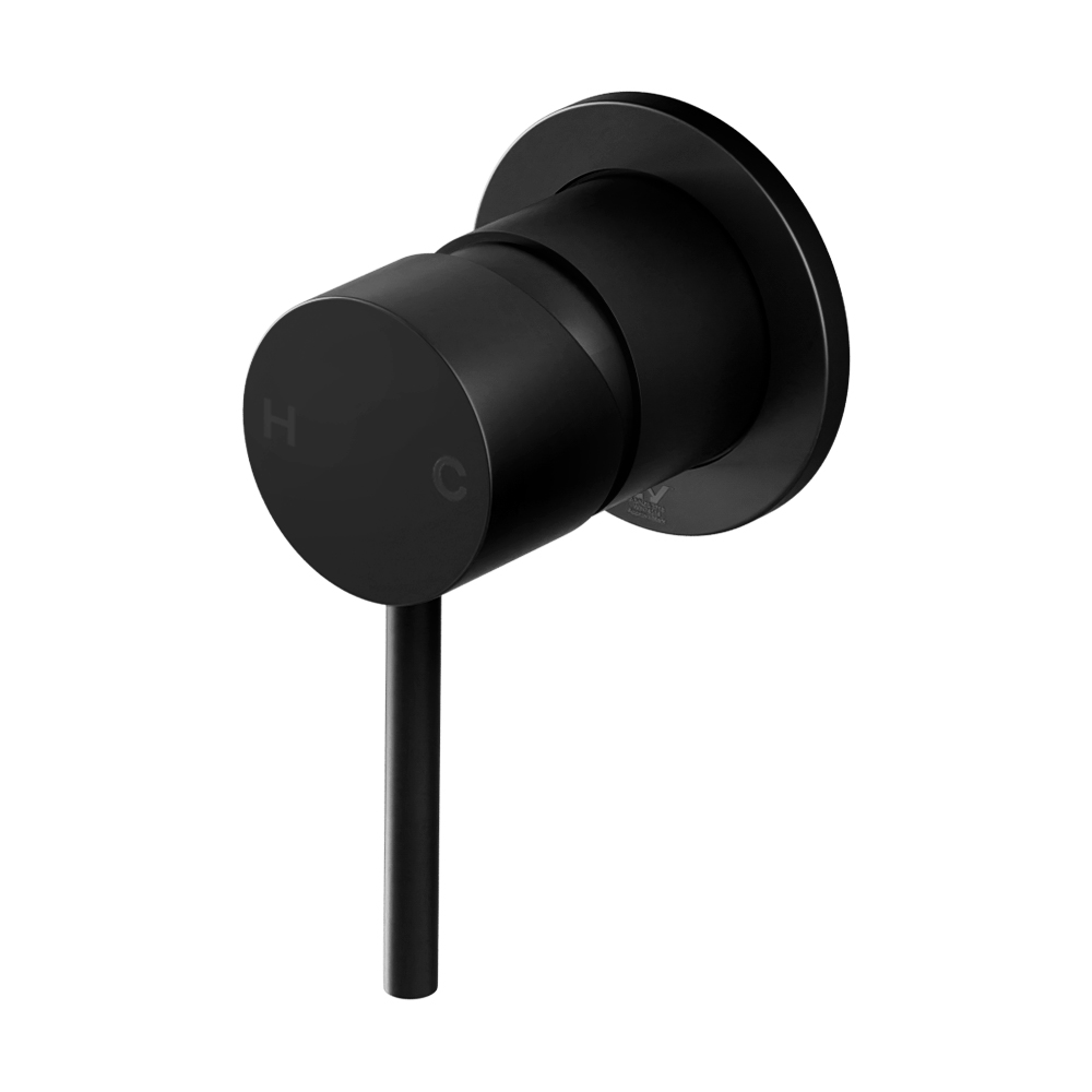 Cefito Basin Mixer Wall Tap Round Brass Faucet Shower Bathtub Black - Image 1