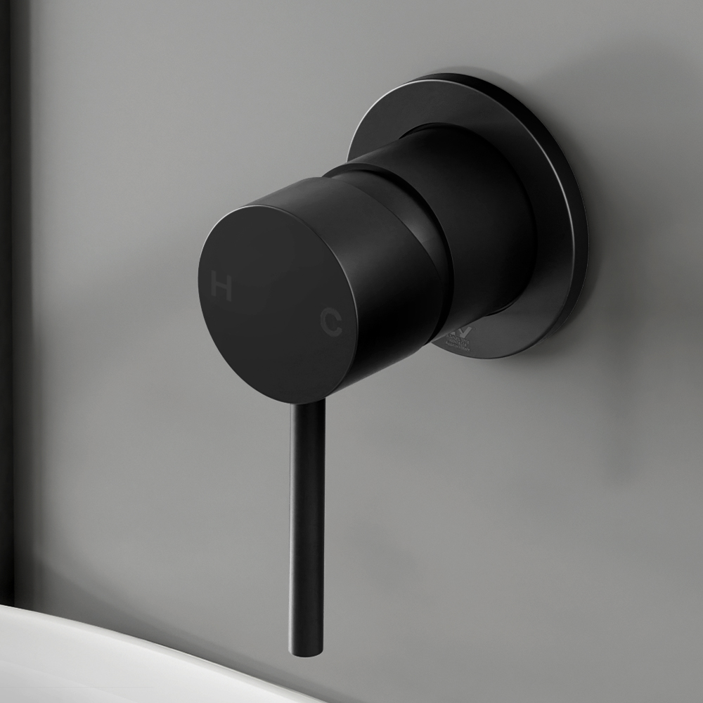 Cefito Basin Mixer Wall Tap Round Brass Faucet Shower Bathtub Black - Image 8