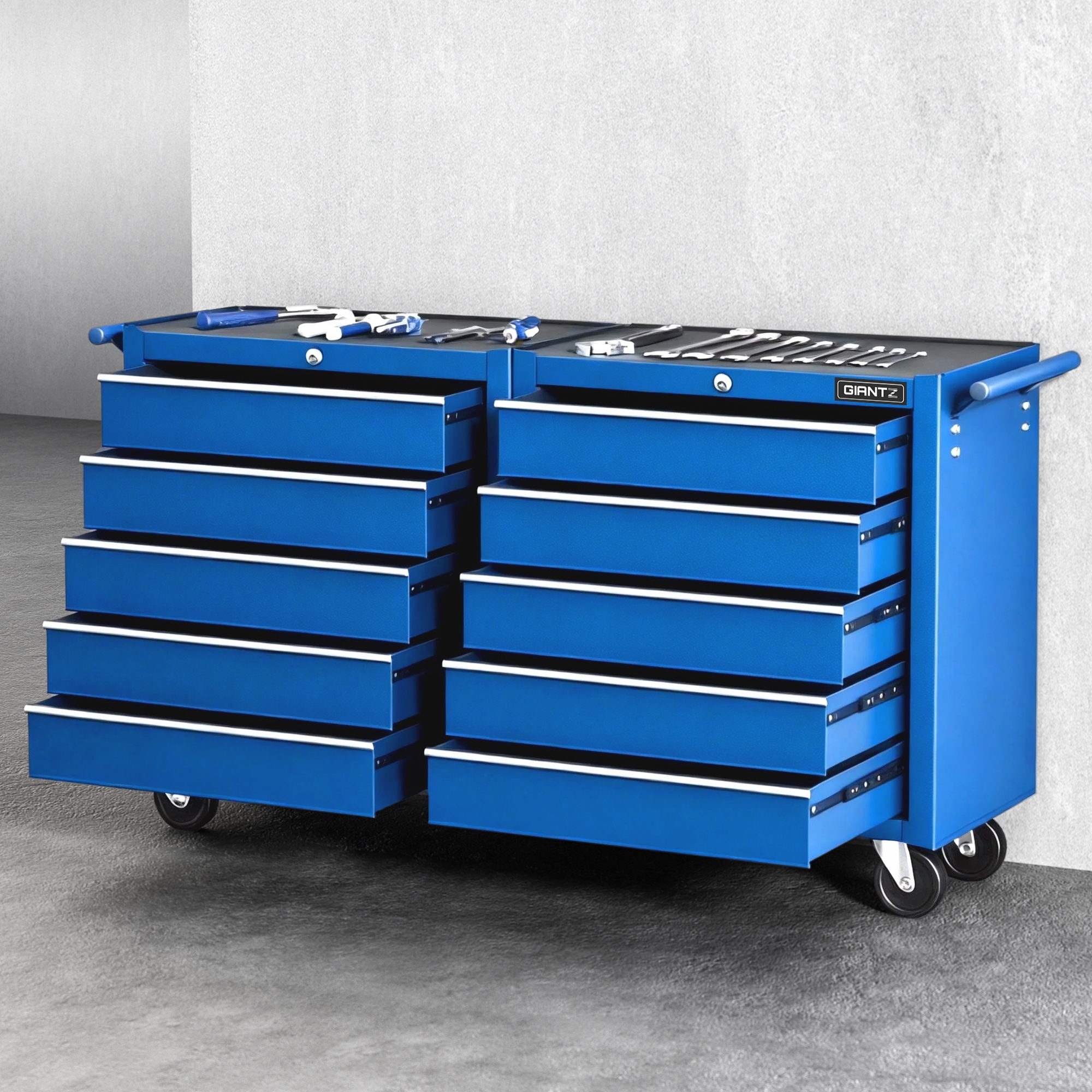 Giantz Tool Chest Trolley 10 Drawers Toolbox Storage Blue - Image 1