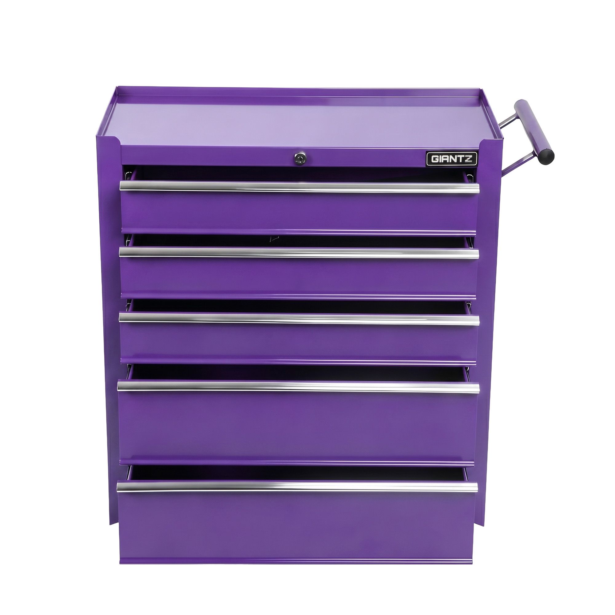 Giantz 5 Drawer Tool Chest Trolley Cabinet Toolbox Heavy Duty Garage Storage Organiser Purple - Image 4