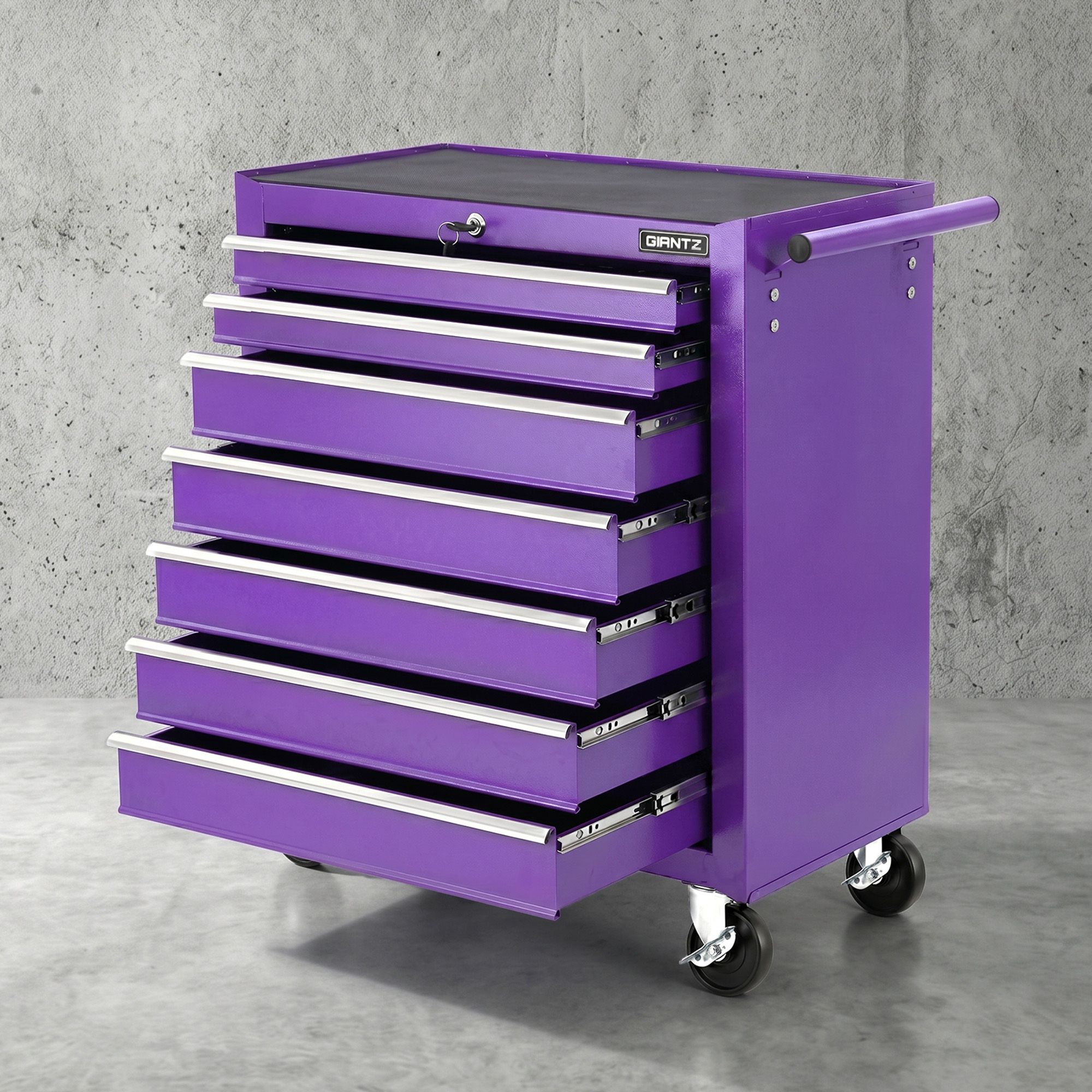 Giantz 7-Drawer Tool Chest Trolley Cabinet Toolbox Heavy Duty Garage Storage Organiser Purple - Image 1