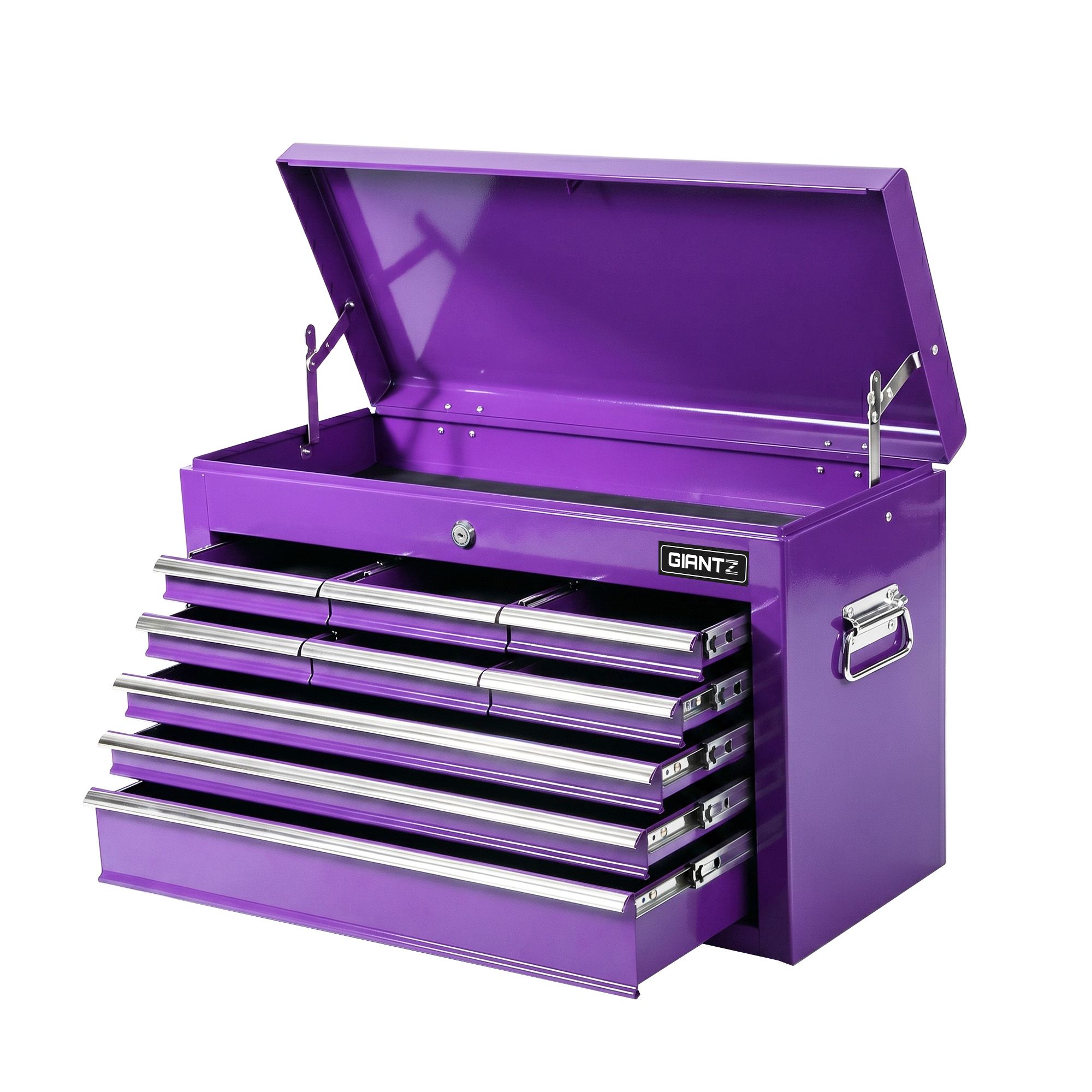 Giantz 9-Drawer Tool Cabinet Chest Toolbox Heavy Duty Garage Storage Organiser Purple - Image 2